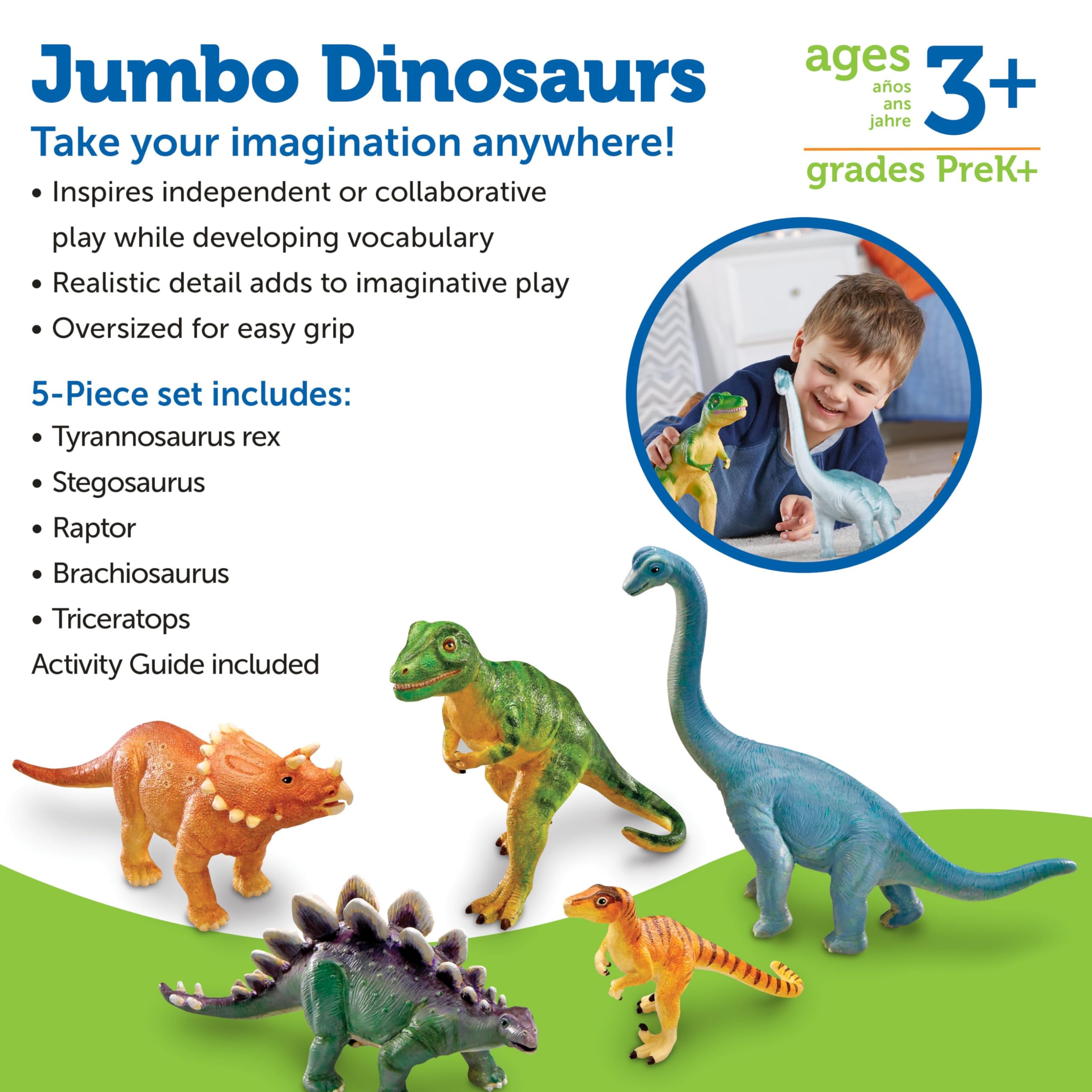 Learning Resources Jumbo Dinosaurs - Educational Play Set for Ages 3+ 13
