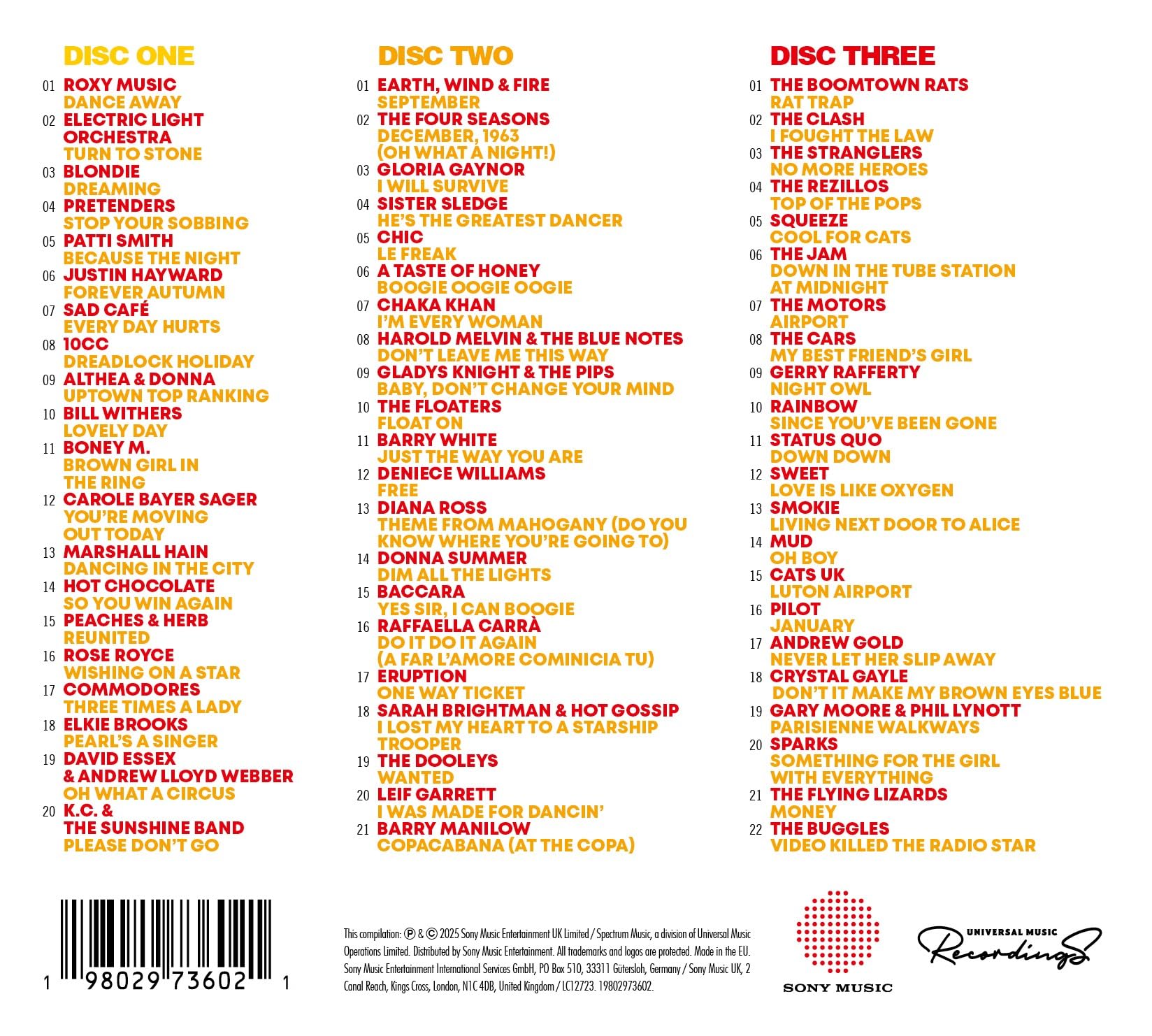 Various Artists - The Hits Album - The Later 70s [3CD Box Set]