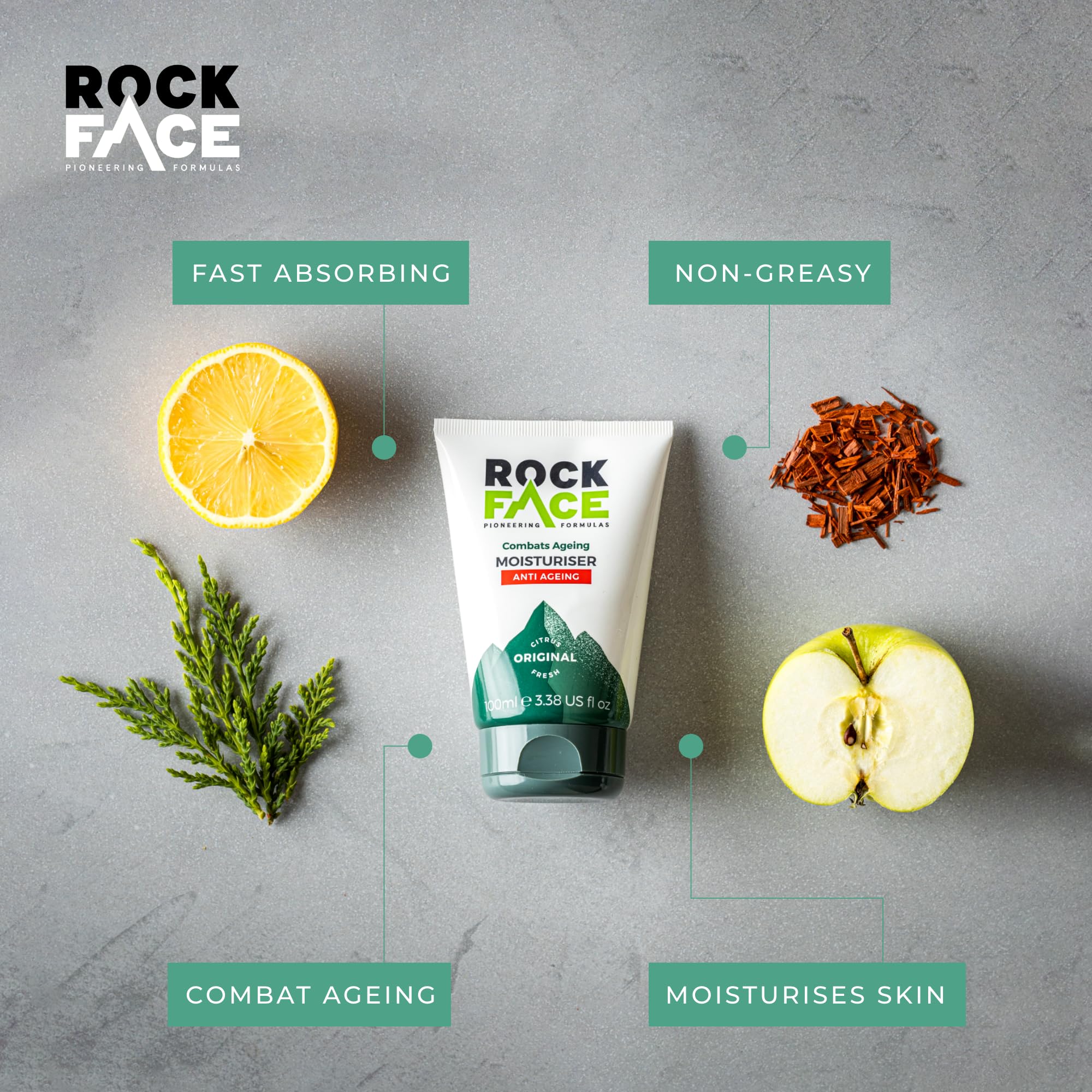 Rockface Men's Anti-Aging Moisturiser - Reduces Wrinkles in 30 Mins | 100ml 3
