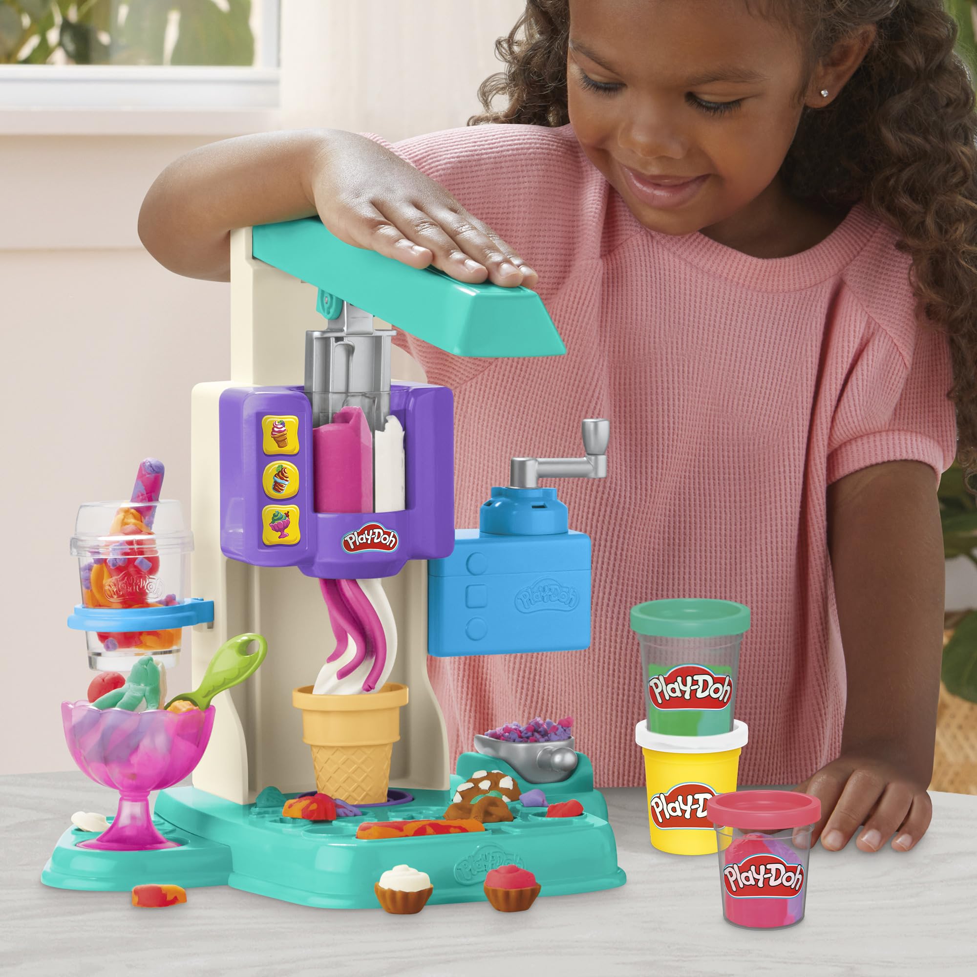 Play-Doh Rainbow Swirl Ice Cream Playset - Creative Arts & Crafts Toy for Kids 3+ 7