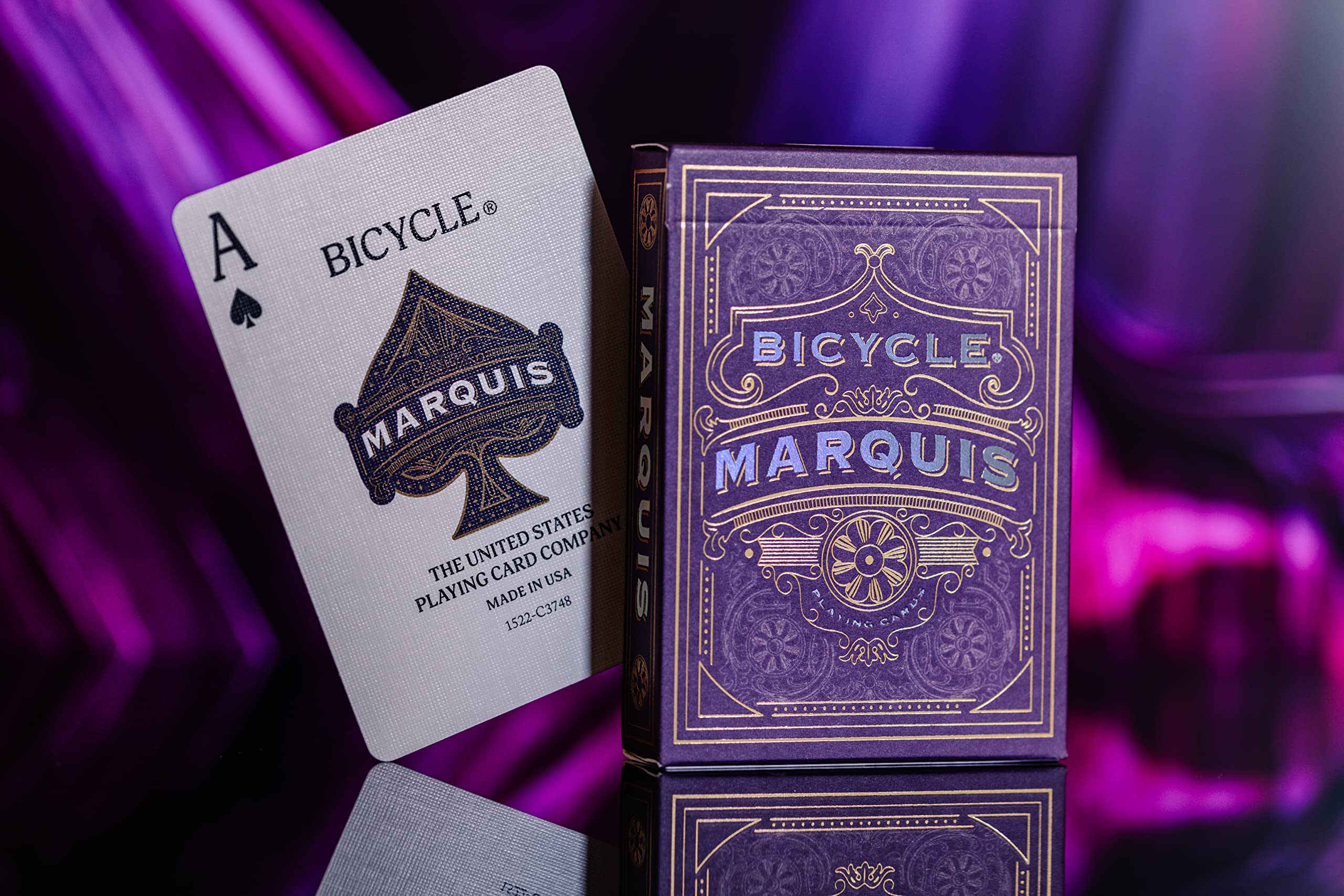 Bicycle Marquis Playing Cards - 1 Deck, Air Cushion Finish, Blue/White 2