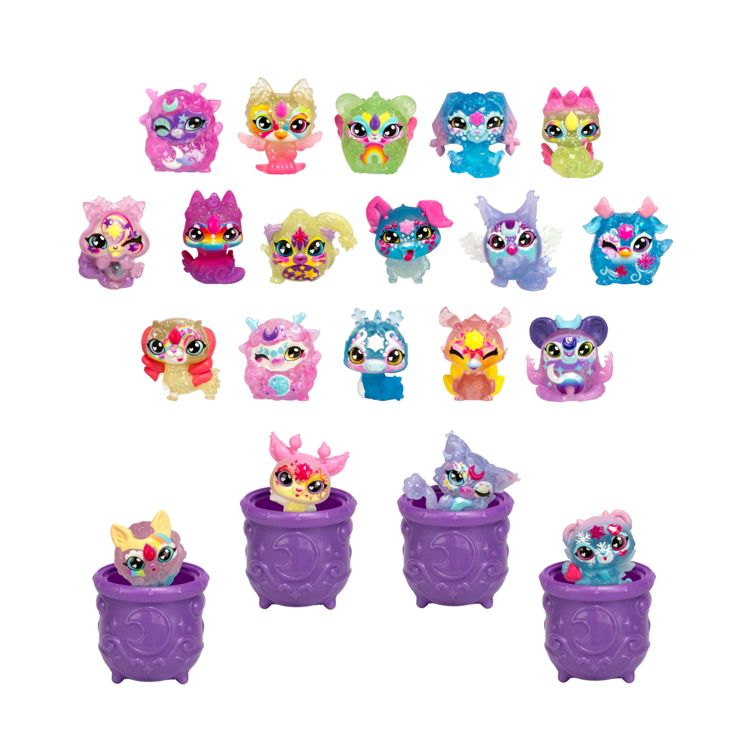 Magic Mixies Minis Shimmerverse Series Mega Pack - 20 Figures with 4 Hidden Mixies & Special Edition Rainbow Mini
