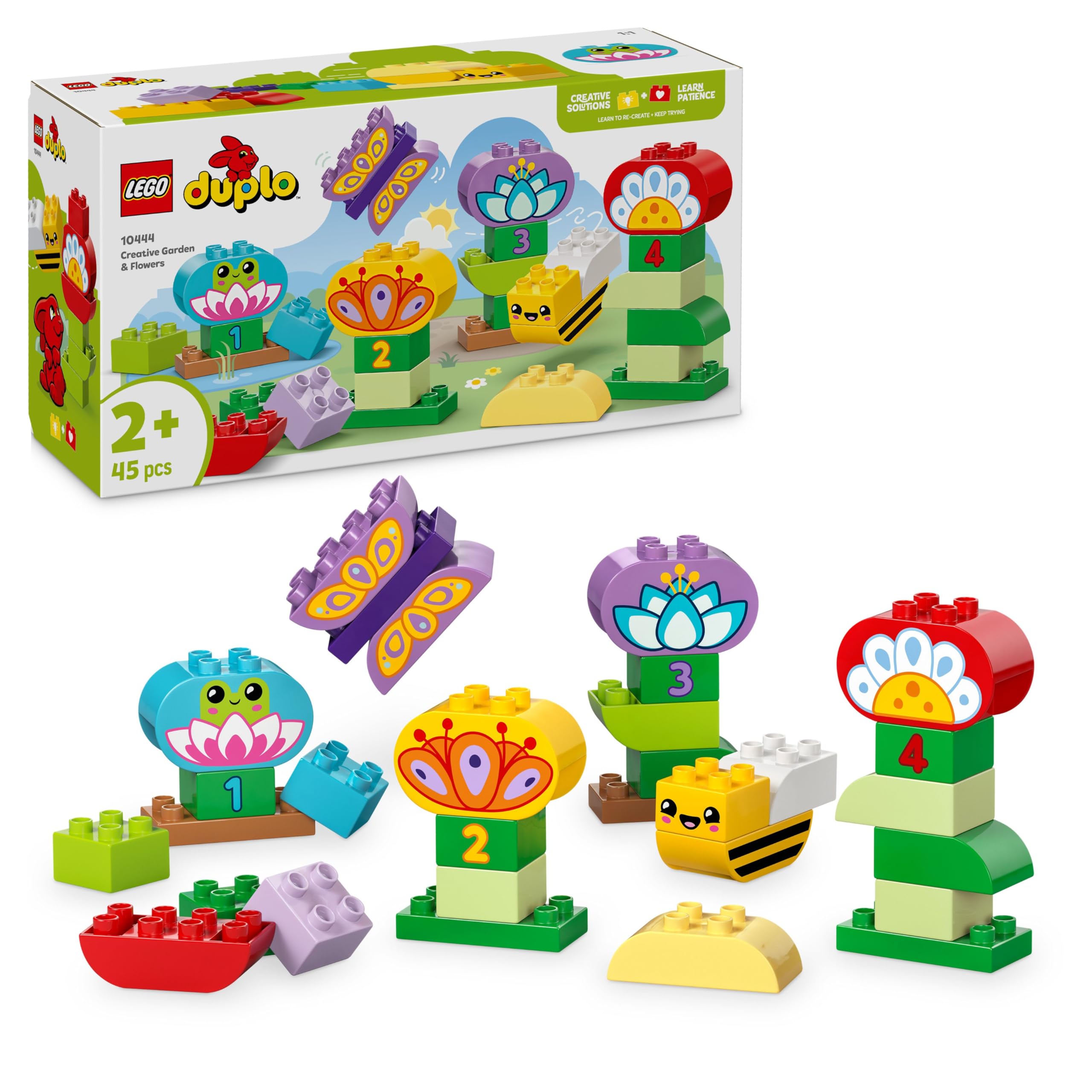 LEGO DUPLO Creative Garden & Flowers Stacking Toy 10444 - 45 Pieces | Ages 2+ | Multicolor