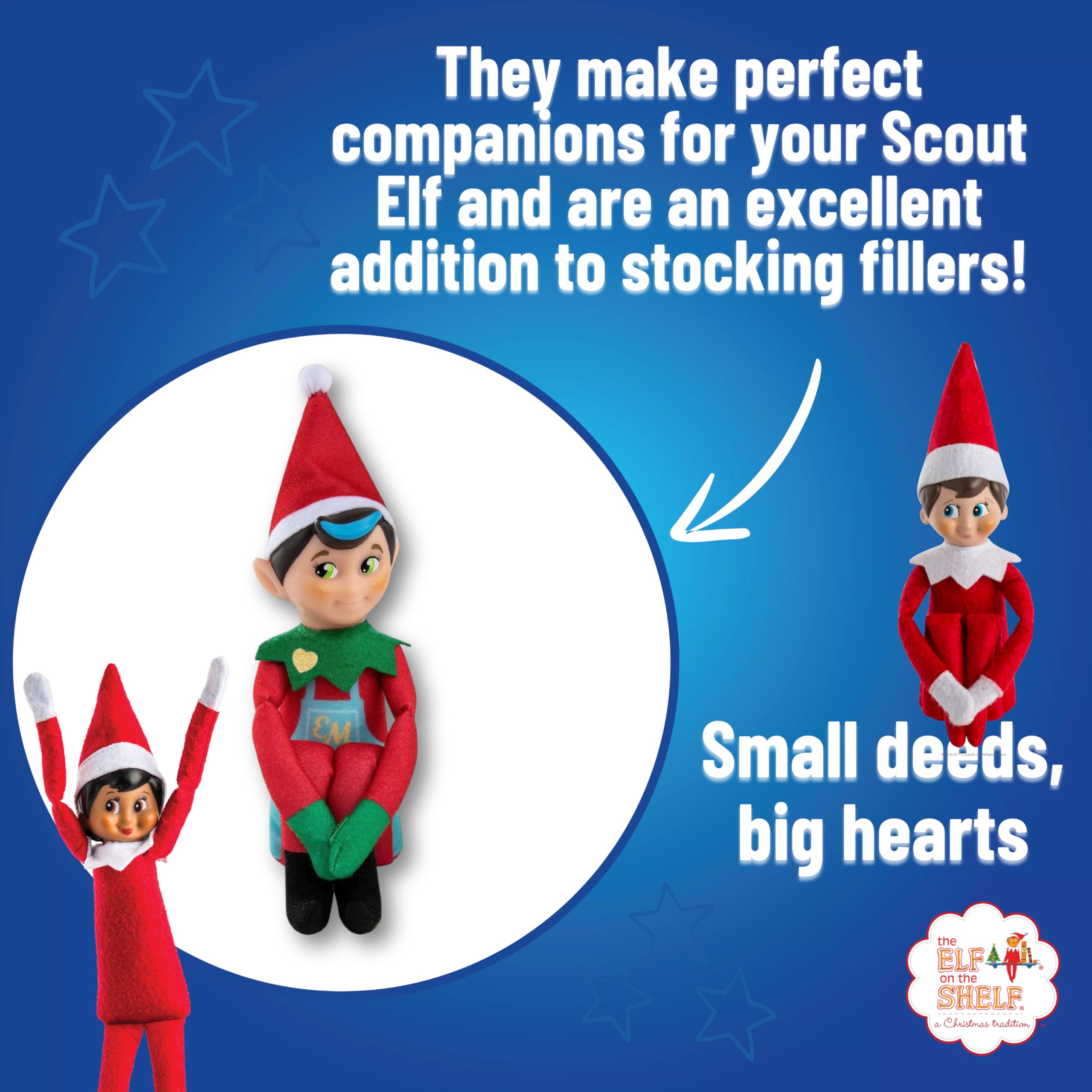 The Elf on the Shelf - Elf Mates Chef Blue Plush Elf with Velcro Hands 3