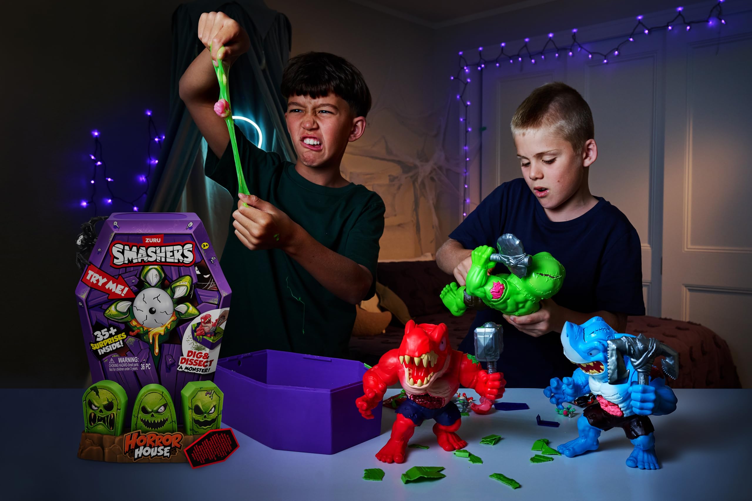 Smashers Mega Horror House (Zombie Rex) by ZURU - Interactive Dig & Dissect Playset for Kids 14