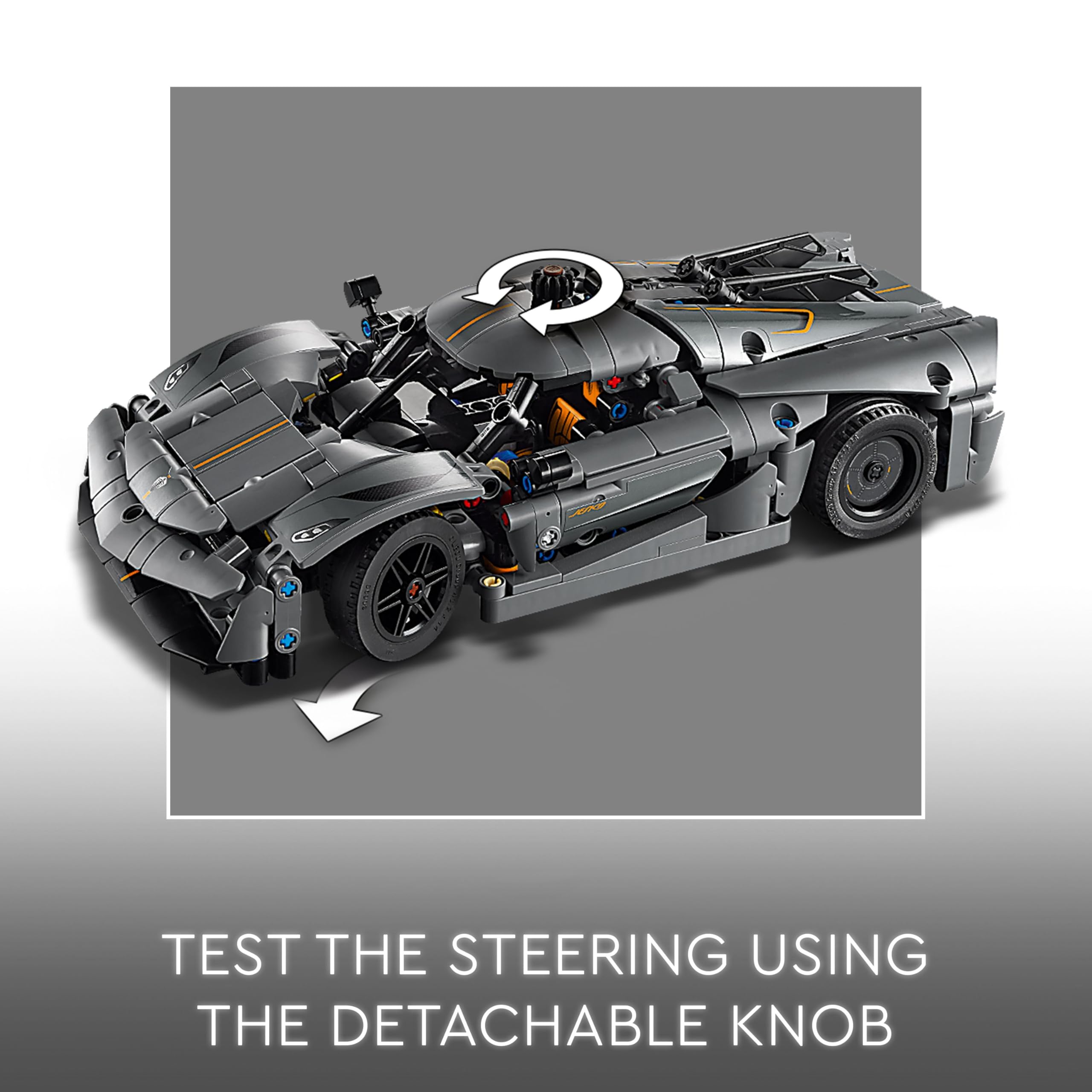 LEGO Technic Koenigsegg Jesko Absolut Grey Hypercar Building Set 42173 for Ages 10+ 4