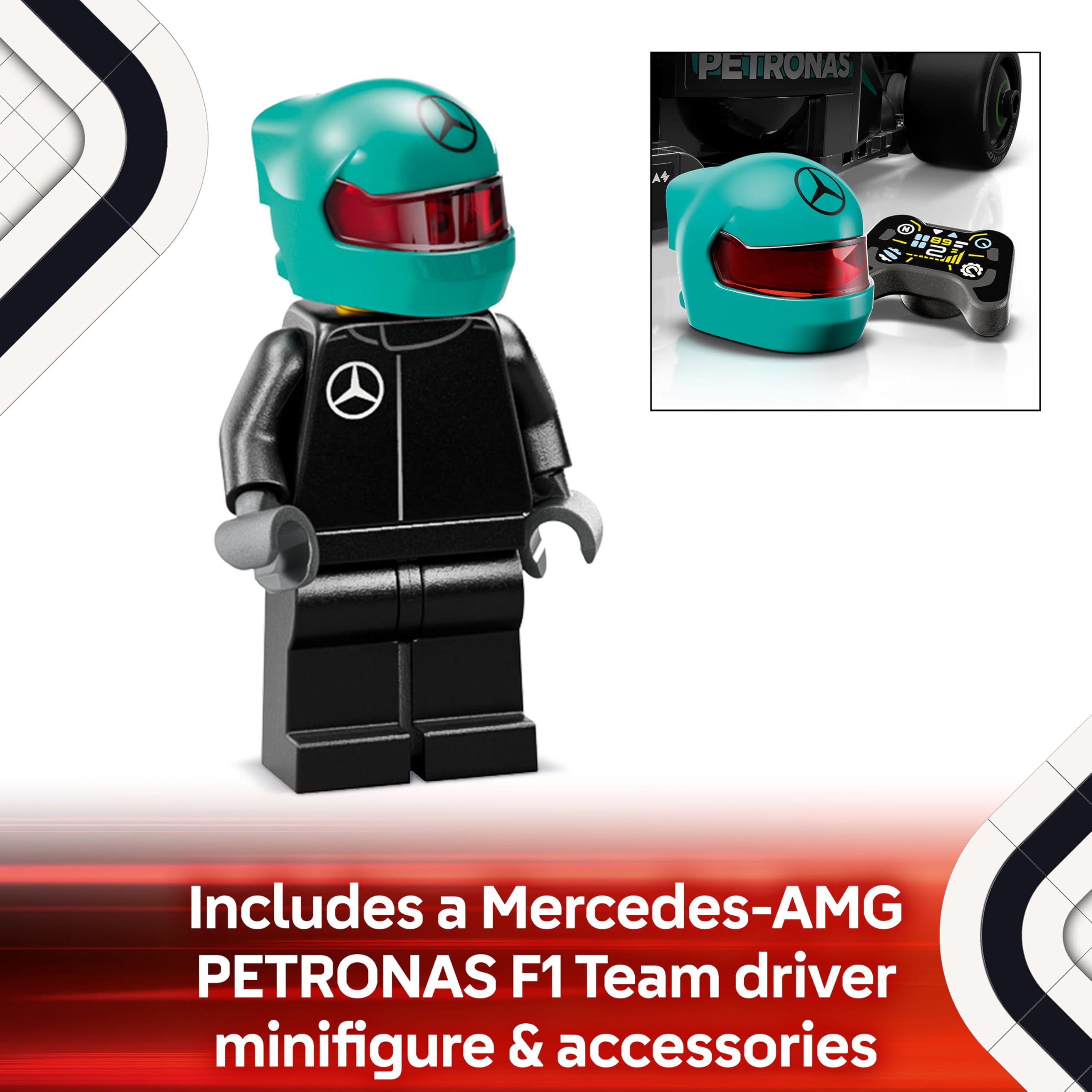 LEGO Speed Champions Mercedes-AMG F1 W15 Race Car Set 77244 | Ages 10+ | 284g 4