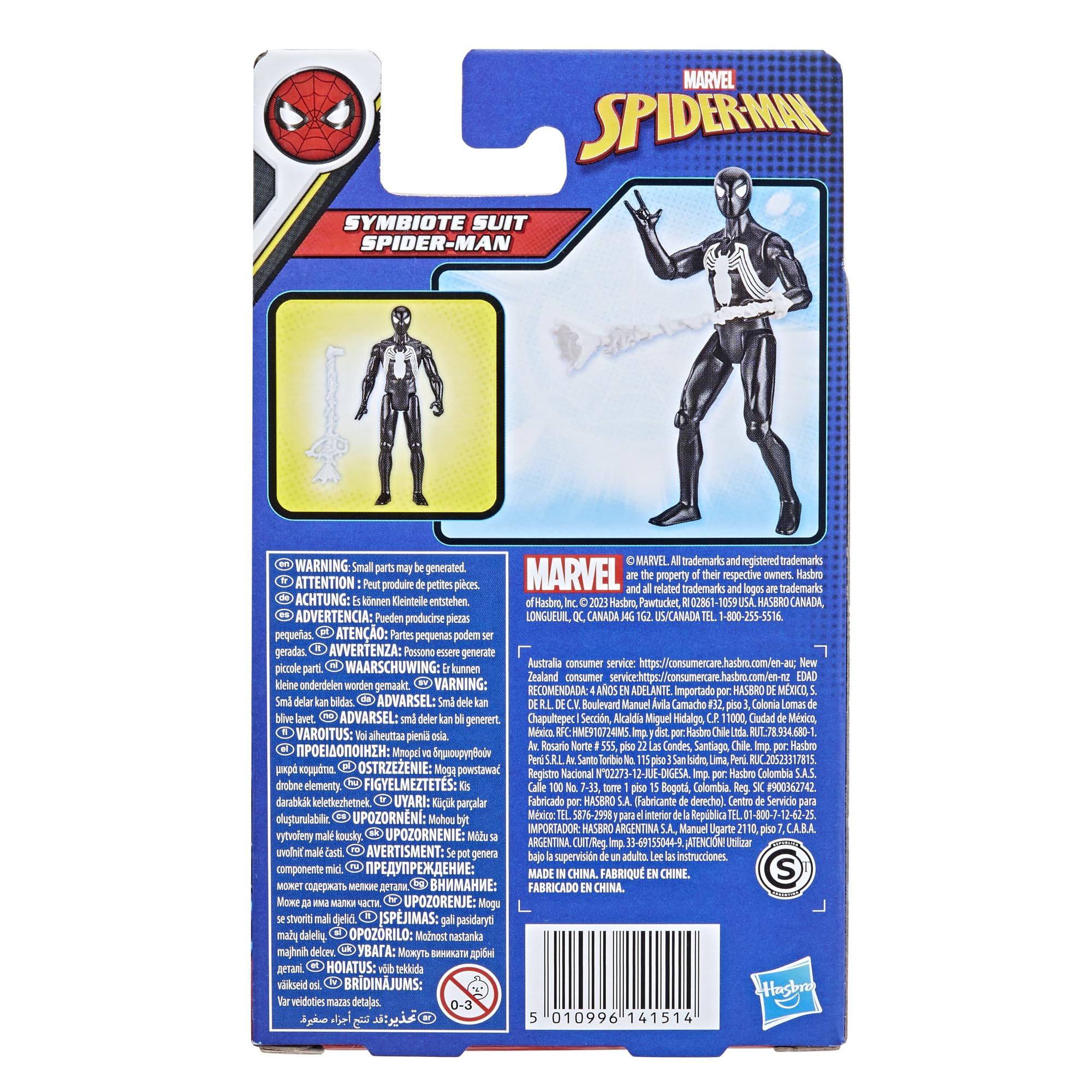 Marvel Symbiote Suit Spider-Man 4" Action Figure - Poseable 9-Point Articulation, Ages 4+