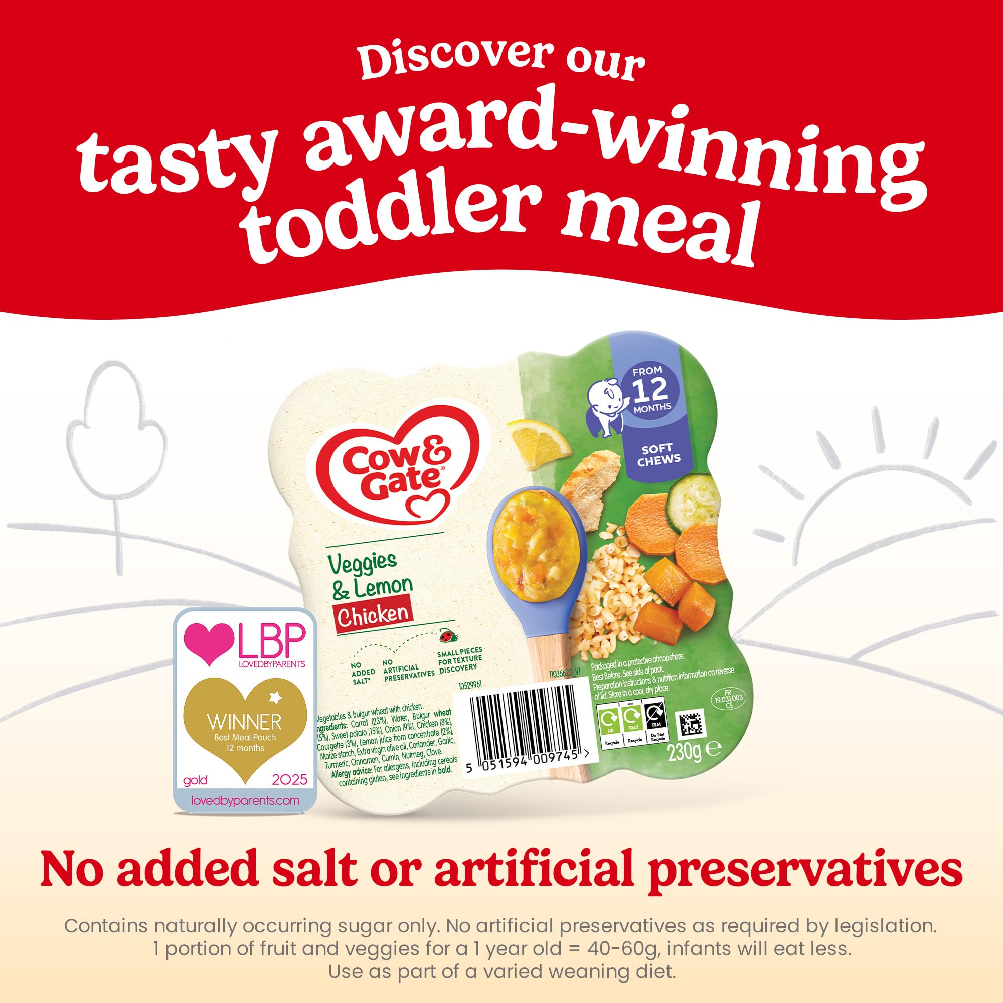 Cow & Gate Ratatouille Bulgur Wheat & Chicken Baby Food Meal - 5 Pack of 230g 5