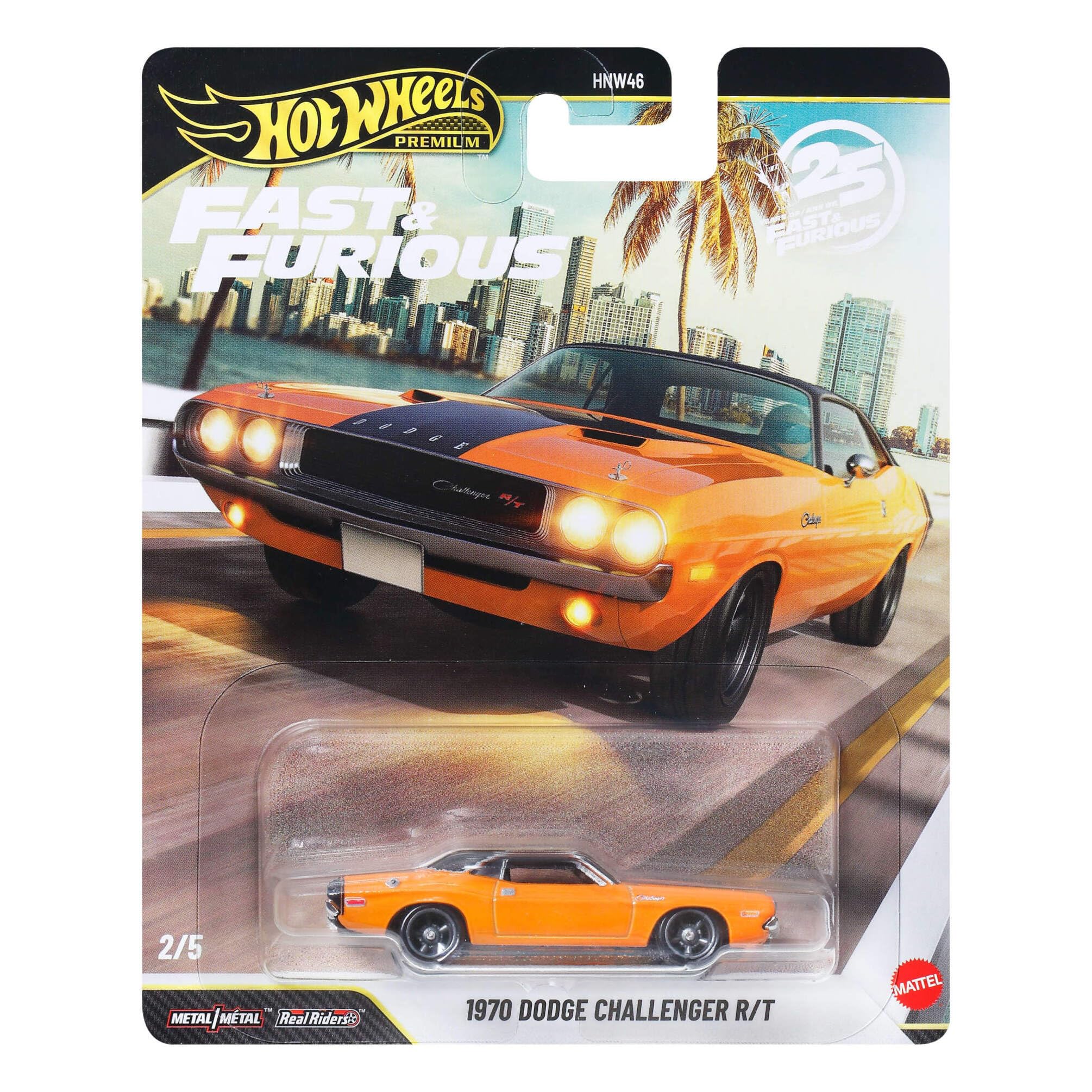 Hot Wheels 1970 Dodge Challenger R/T Fast & Furious 1:64 Scale Car