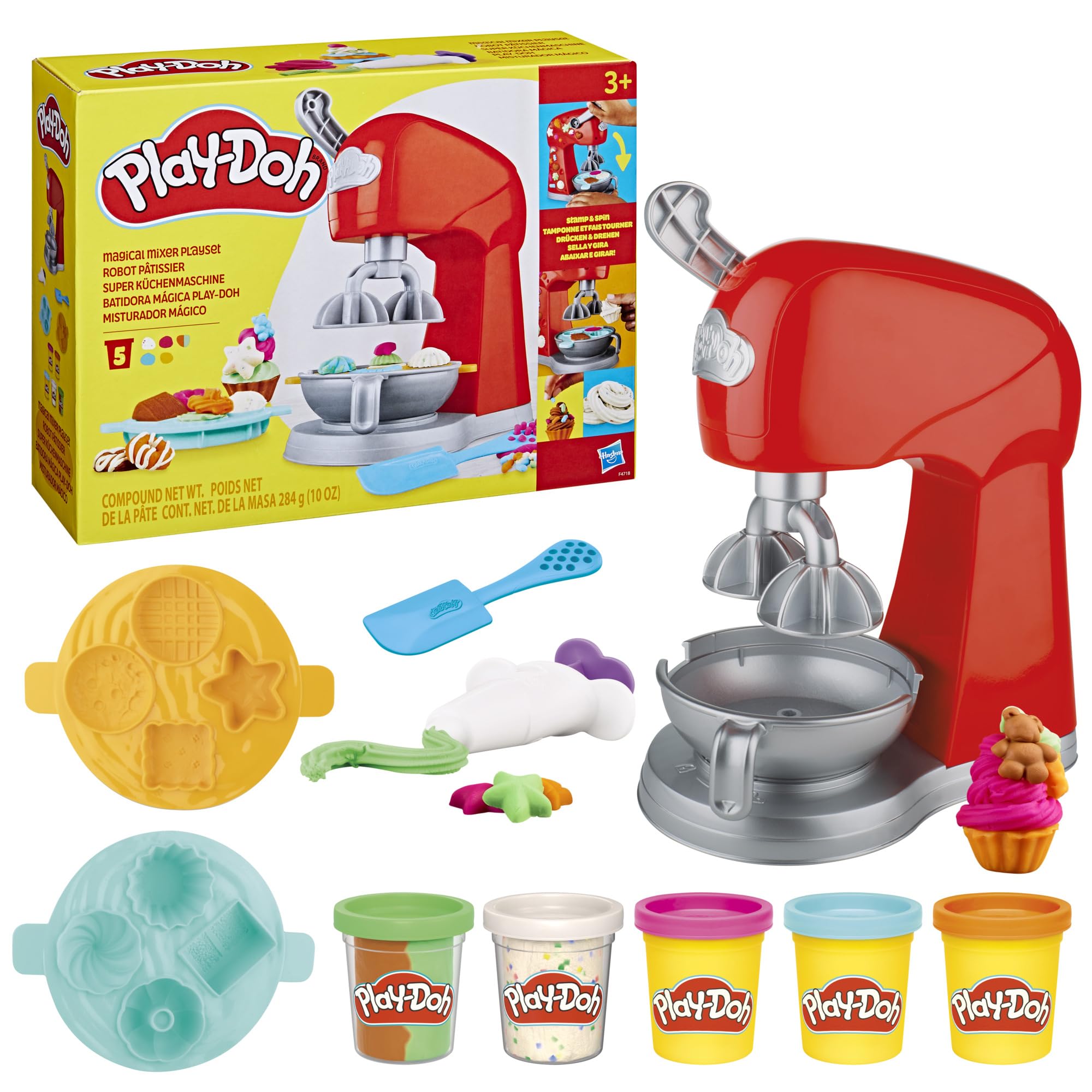 Play-Doh Kitchen Creations Magical Mixer Playset - Toy Mixer with 5 Cans of Play-Doh for Kids 3+ 1