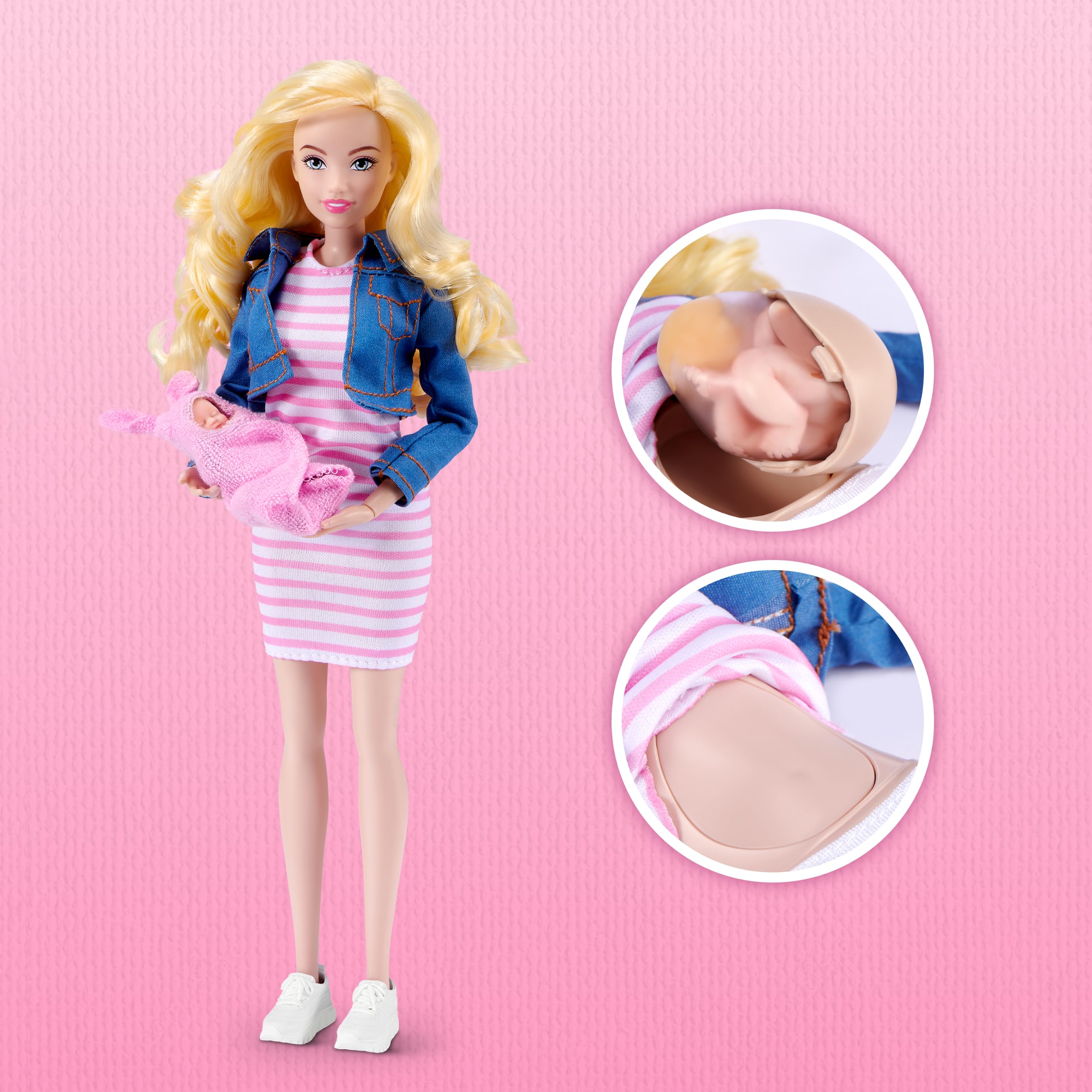 ZURU MY MINI Pregnant Mom & Baby Surprise Doll Playset - Nurturing Play, Collectible Figures | Ages 3+ 2