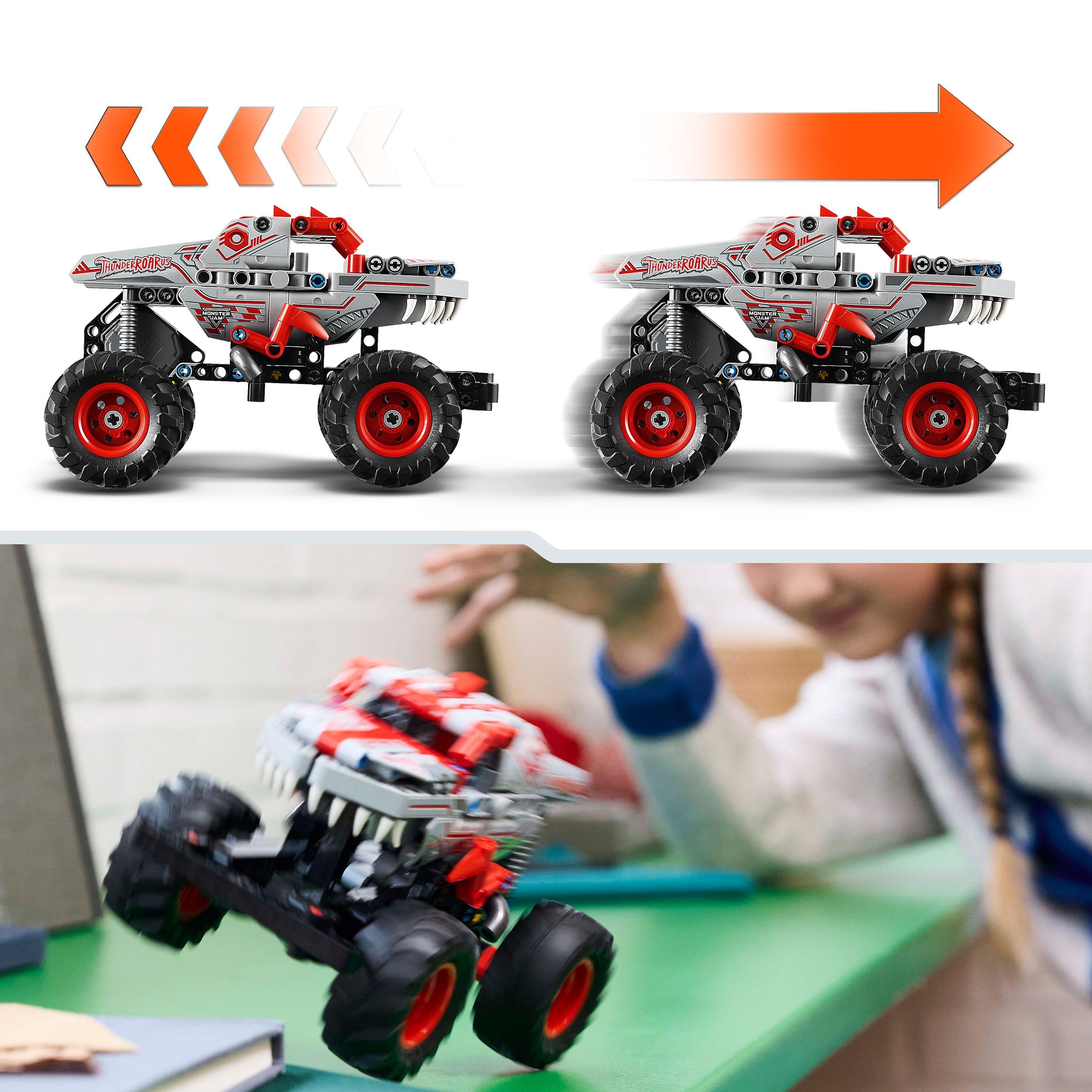 LEGO Technic Monster Jam ThunderROARus Pull-Back Truck Toy - Vehicle Building Set for Kids 7+ 2