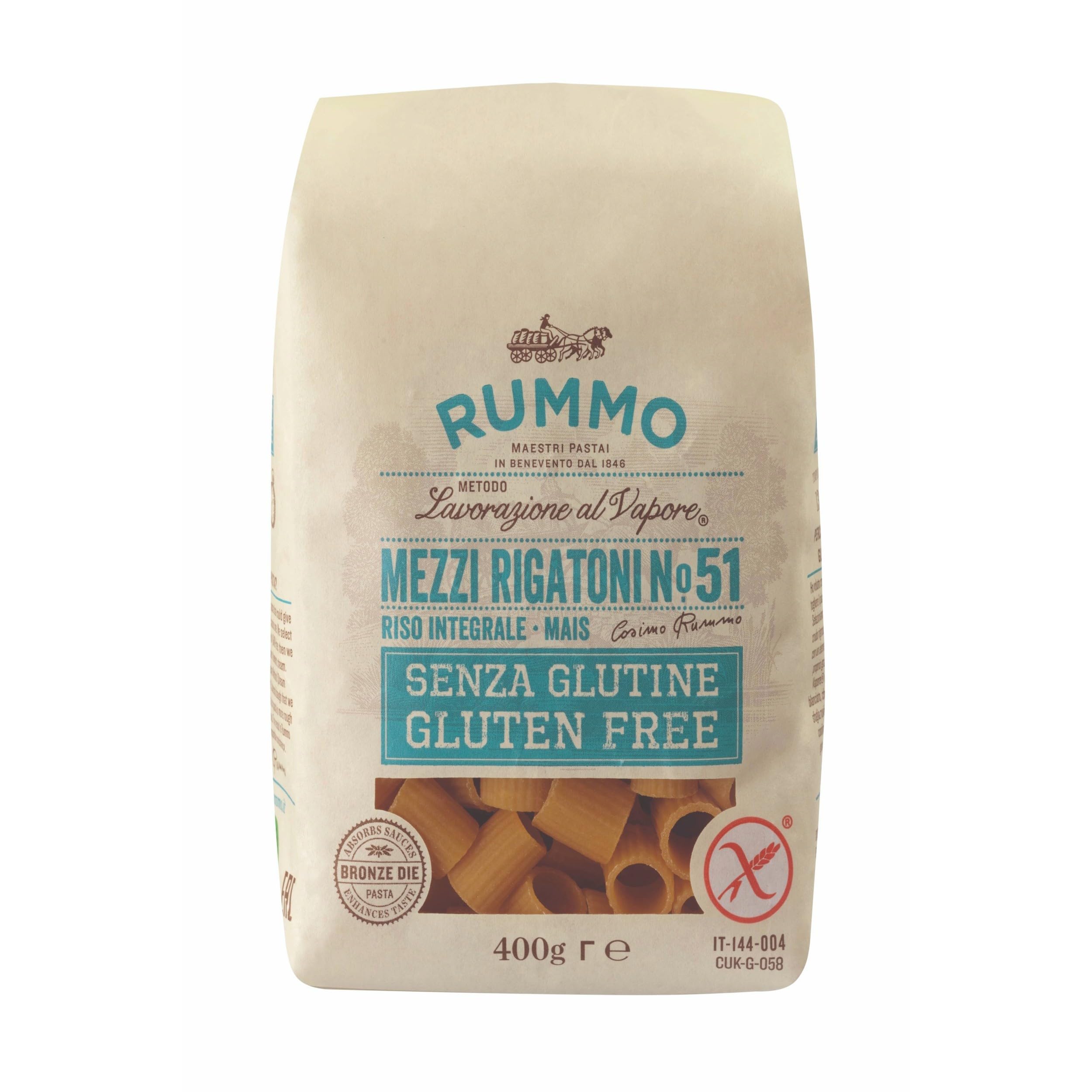 Rummo Gluten-Free Mezzi Rigatoni No. 51 – Organic Italian Pasta, Short Tubular Shape for Sauces & Baking 1