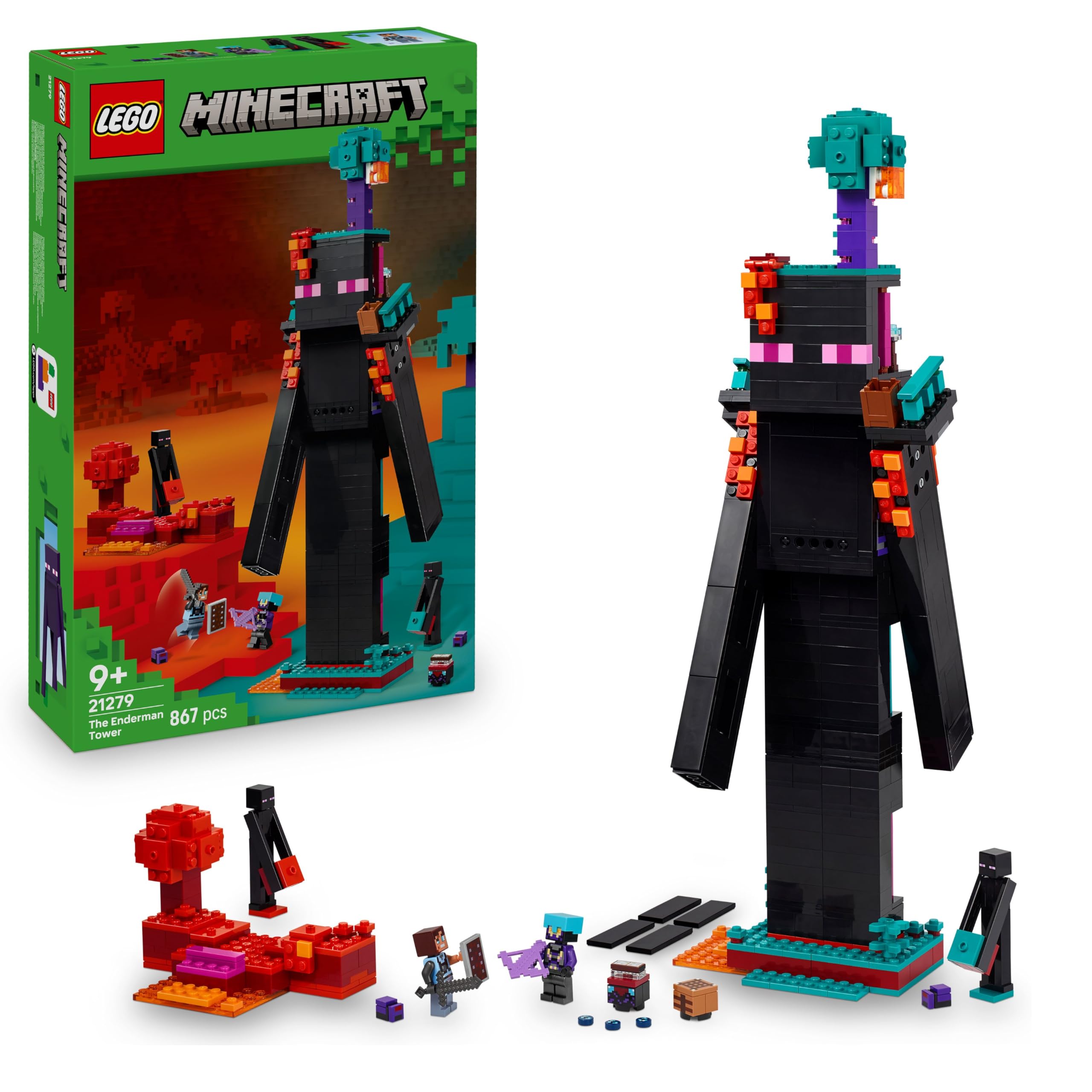 LEGO Minecraft The Enderman Tower 21279 - 2-in-1 Modular Rebuild | Ages 9+