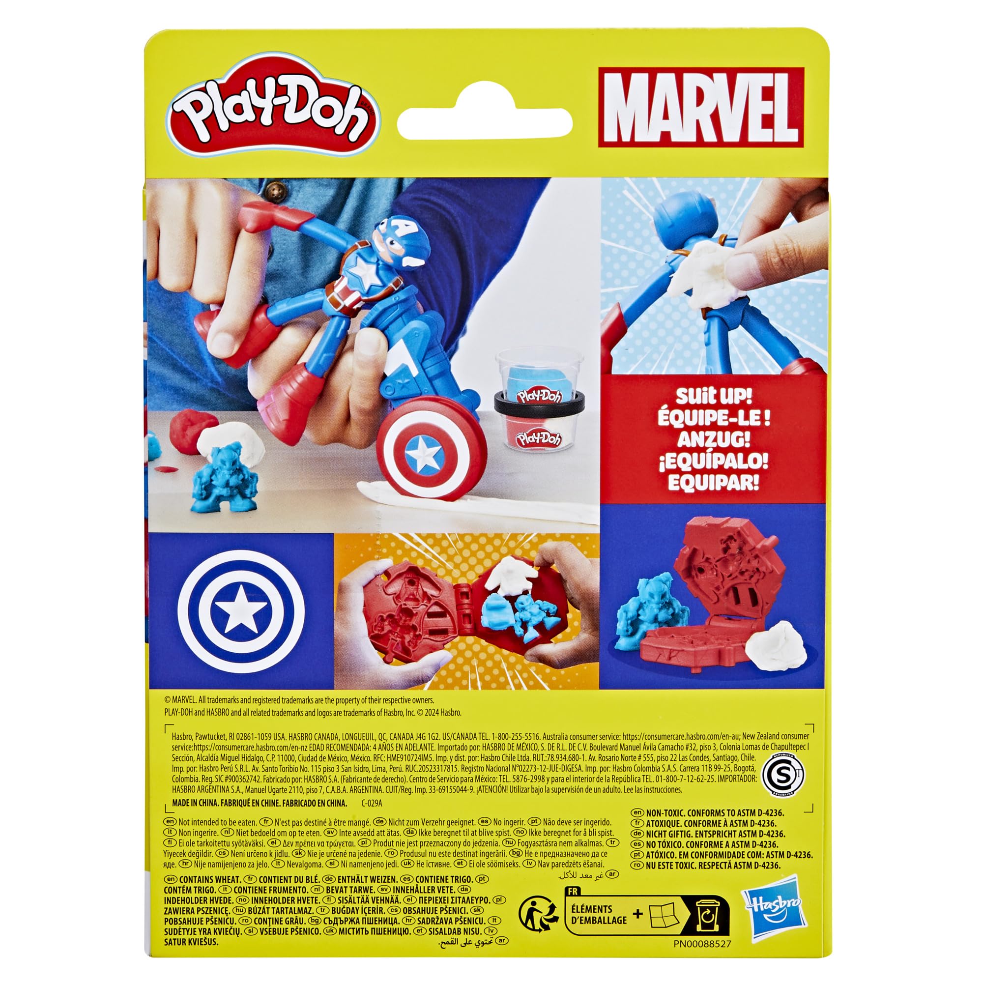 Play-Doh Marvel Captain America Stamping Shield Action Figure Playset | Ages 4+ 11