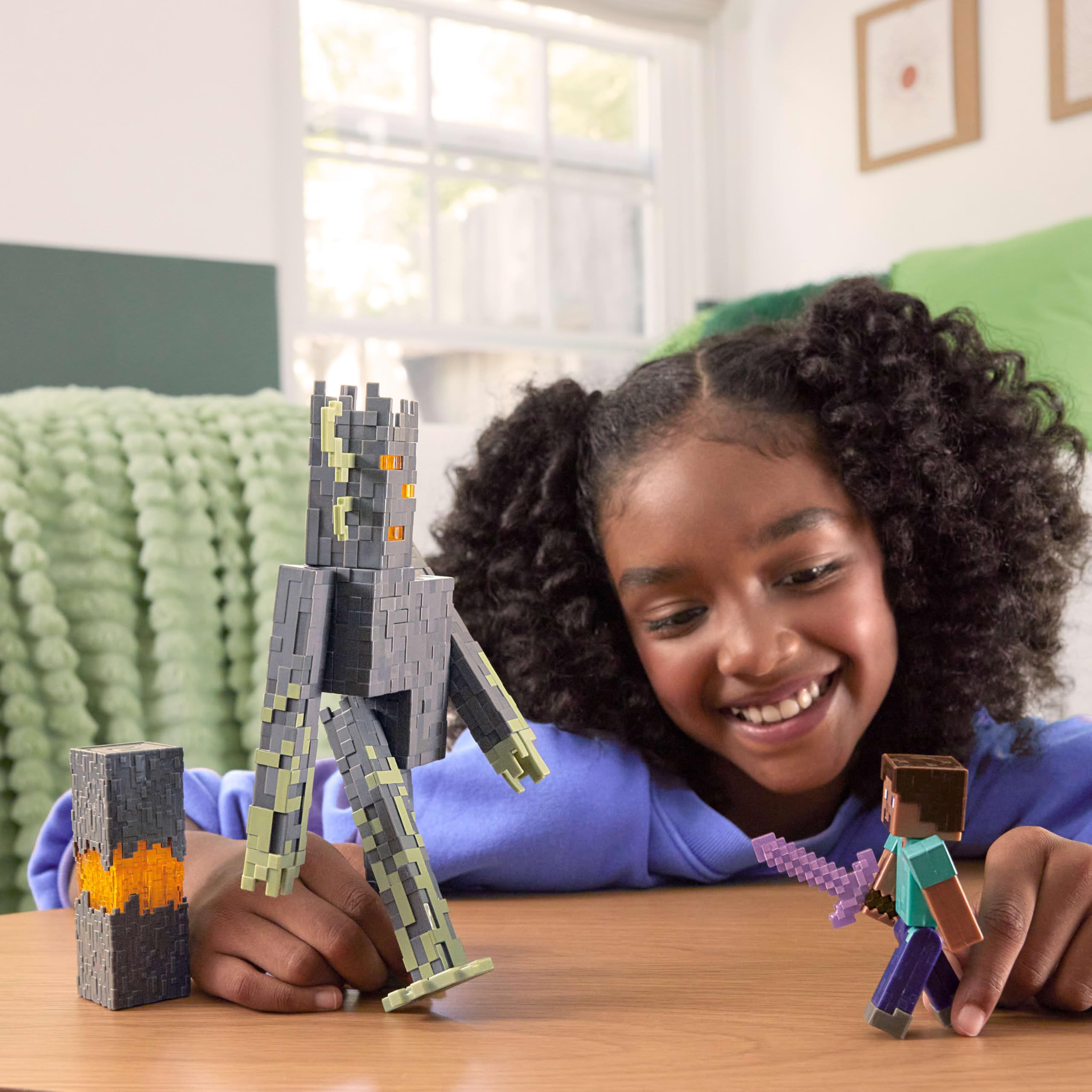 Mattel Minecraft Steve Action Figure with Accessory & Redstone Building Piece | 3.25-inch Scale