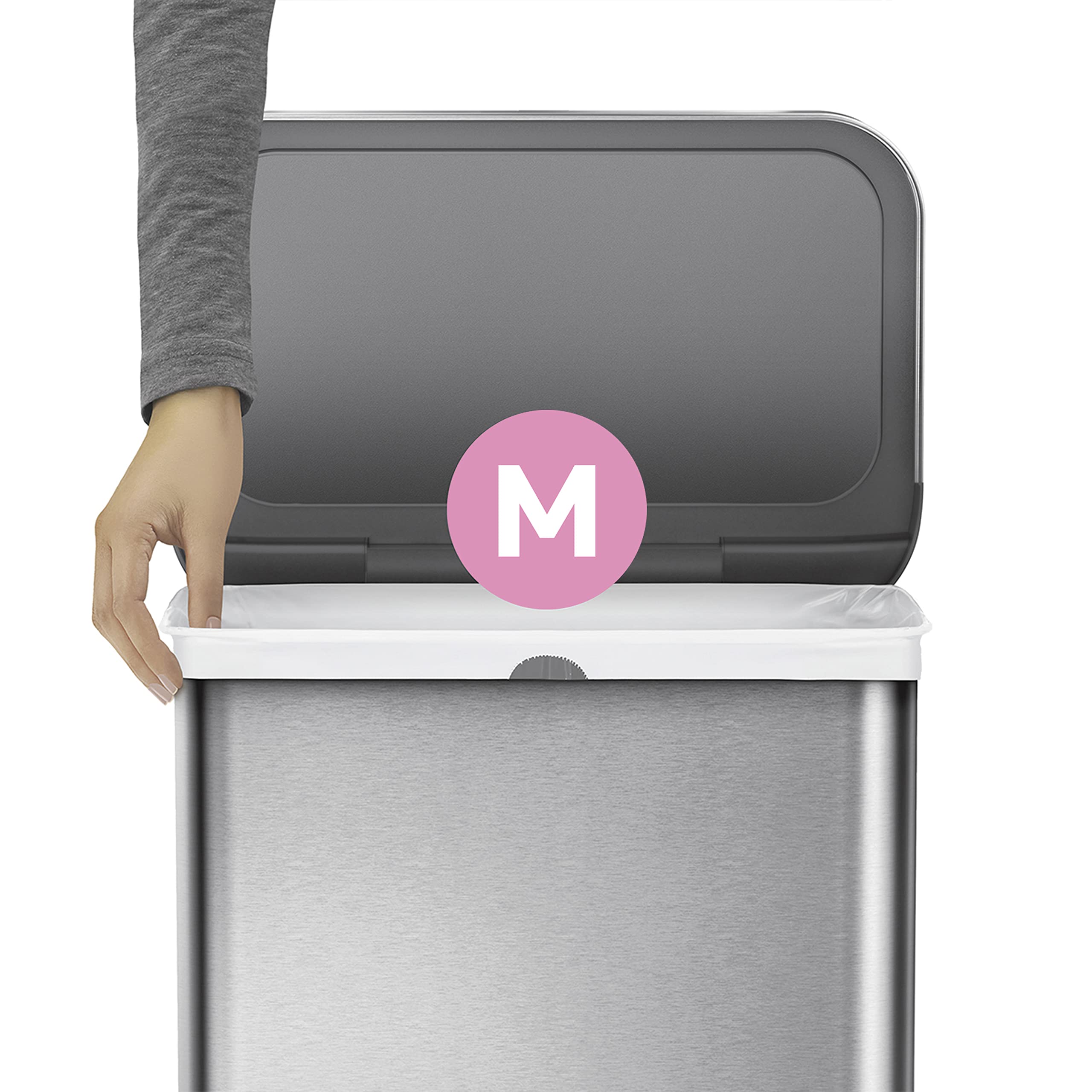 simplehuman Code M Custom Fit Bin Liners, White Plastic - Pack of 20 6