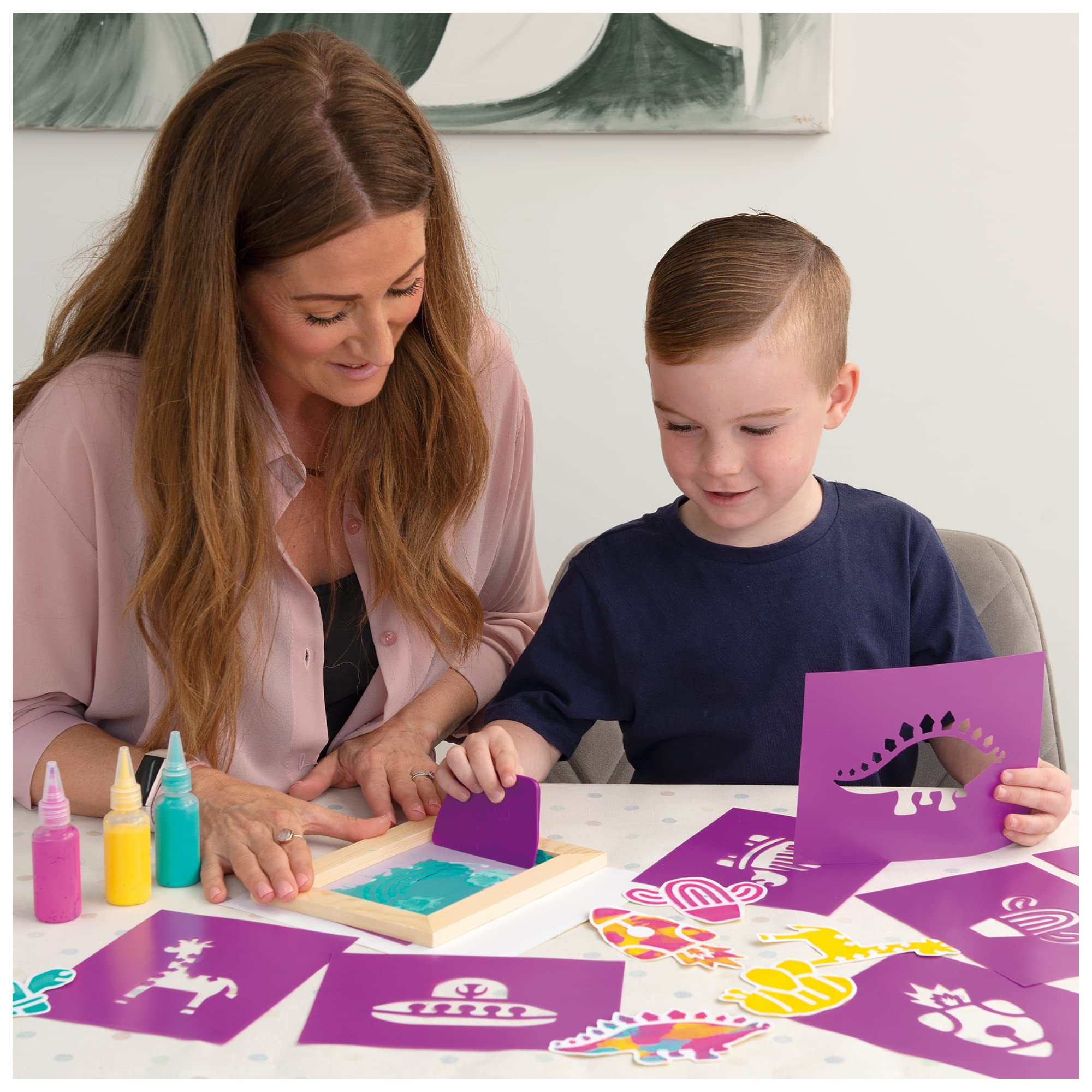 Galt Screen Print Stickers Craft Kit - Animal Theme Arts & Crafts for Kids Ages 6+ 9