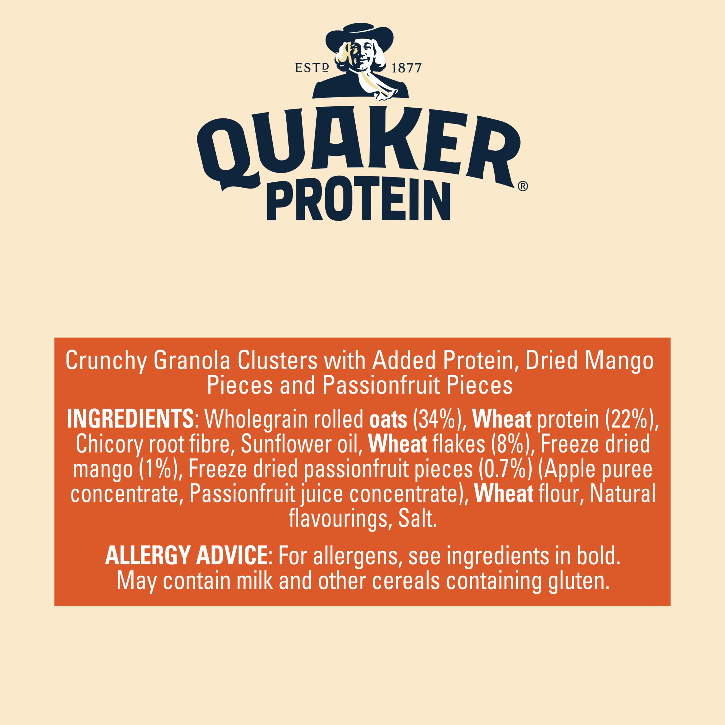 Quaker Protein Granola Mango & Passionfruit - 22g Protein per 100g | High Fibre | 400g 5
