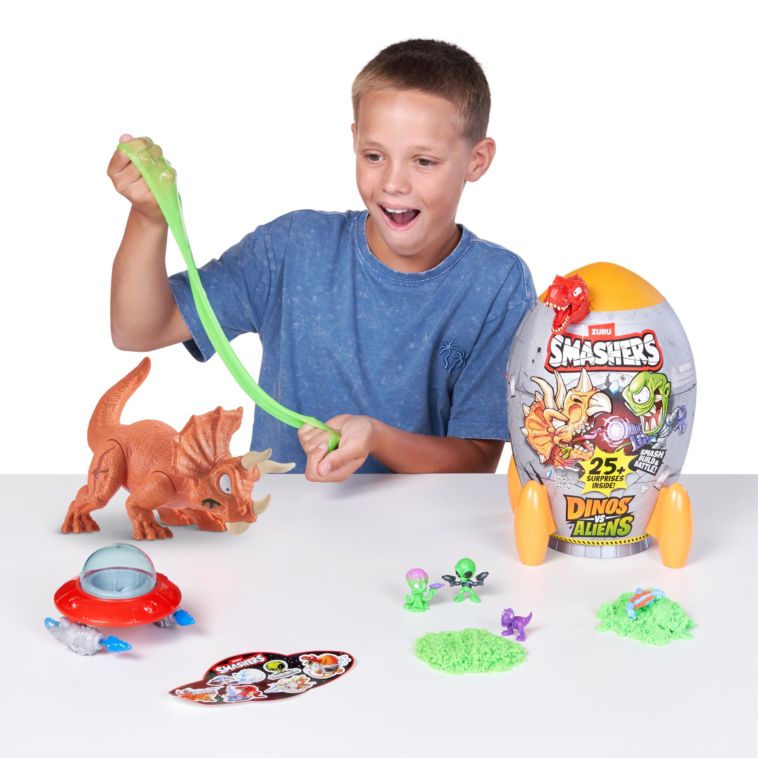 Smashers Dino vs Aliens Medium - Triceratops Smashable Egg Toy by ZURU 13