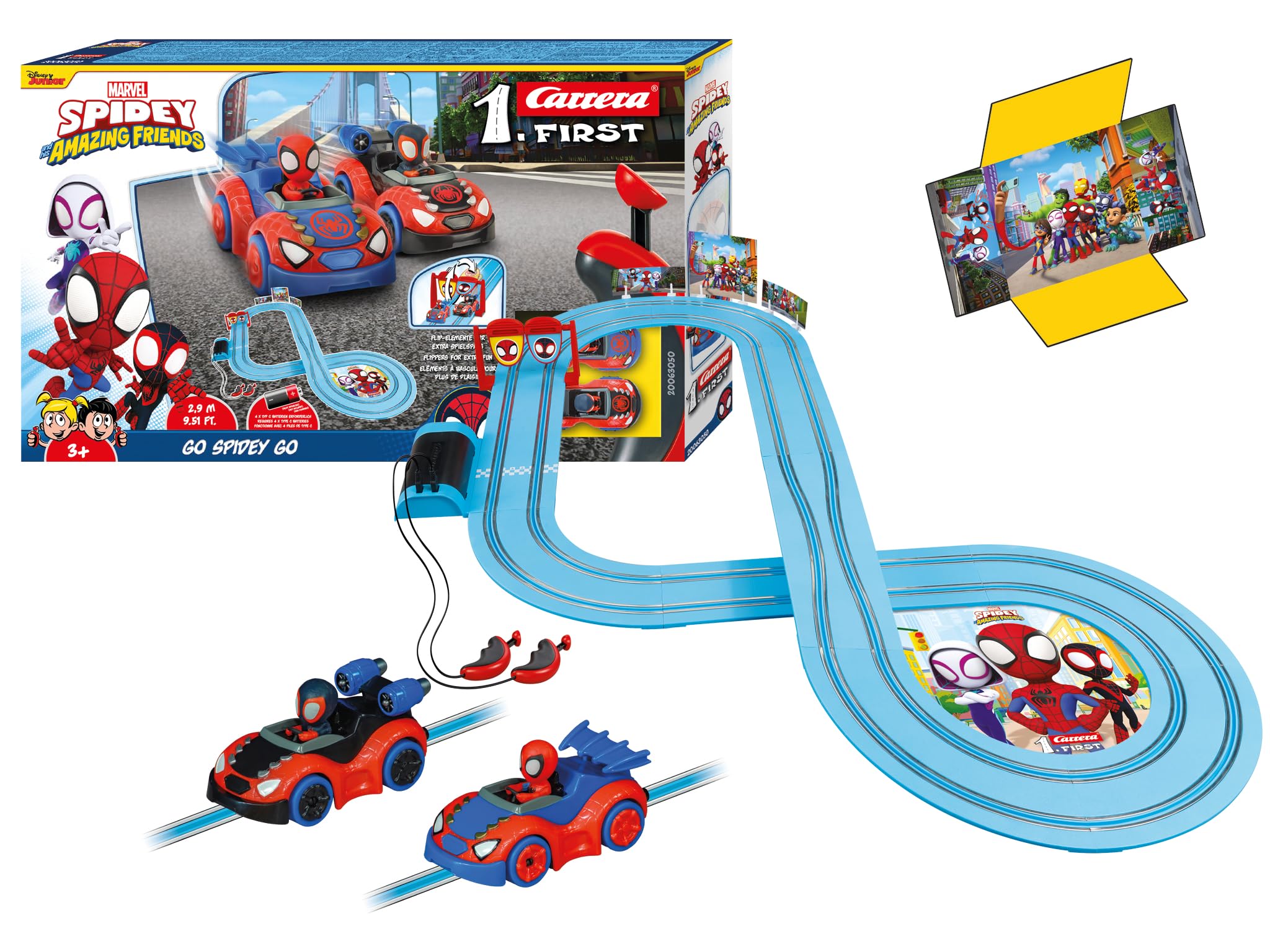 Carrera FIRST Spidey Go Webs Go Slot Car Racing Track - 2.9m Track for Ages 3+ 1