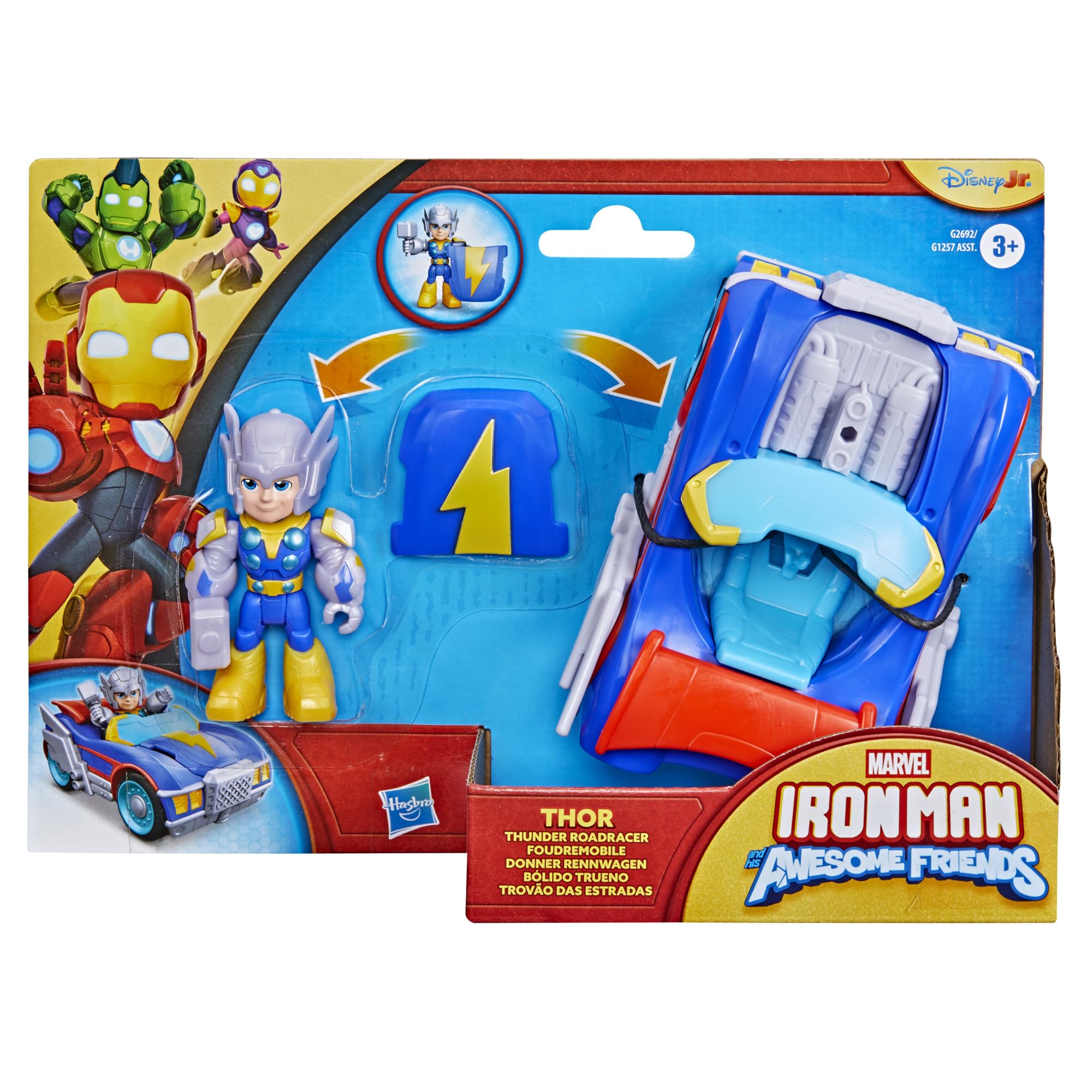 Marvel Thor Thunder Roadracer Action Figure & Vehicle Set - 7.6 cm Figure | Ages 3+