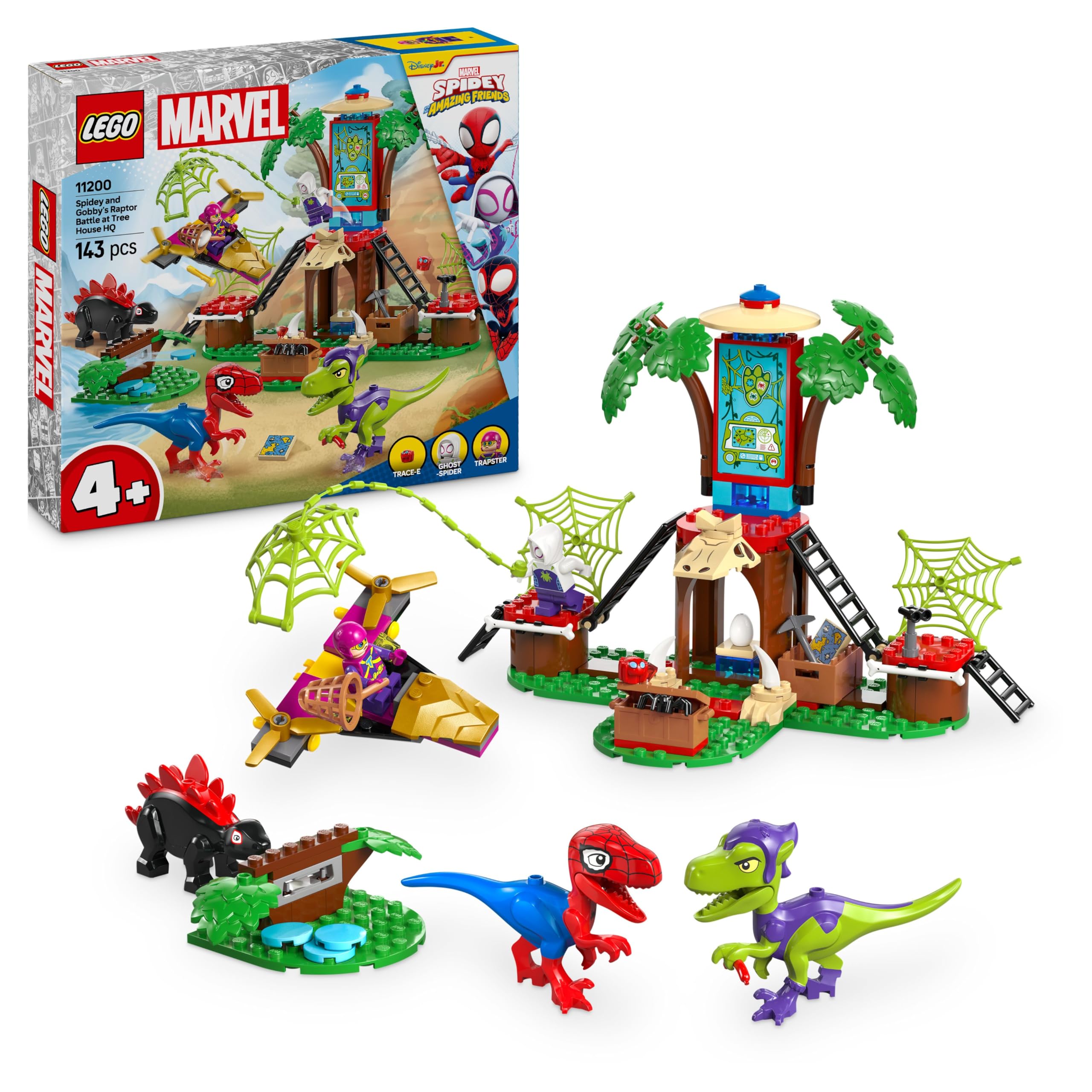 LEGO Marvel Spidey and Gobby’s Raptor Battle at Tree House HQ Building Set | Ages 4+