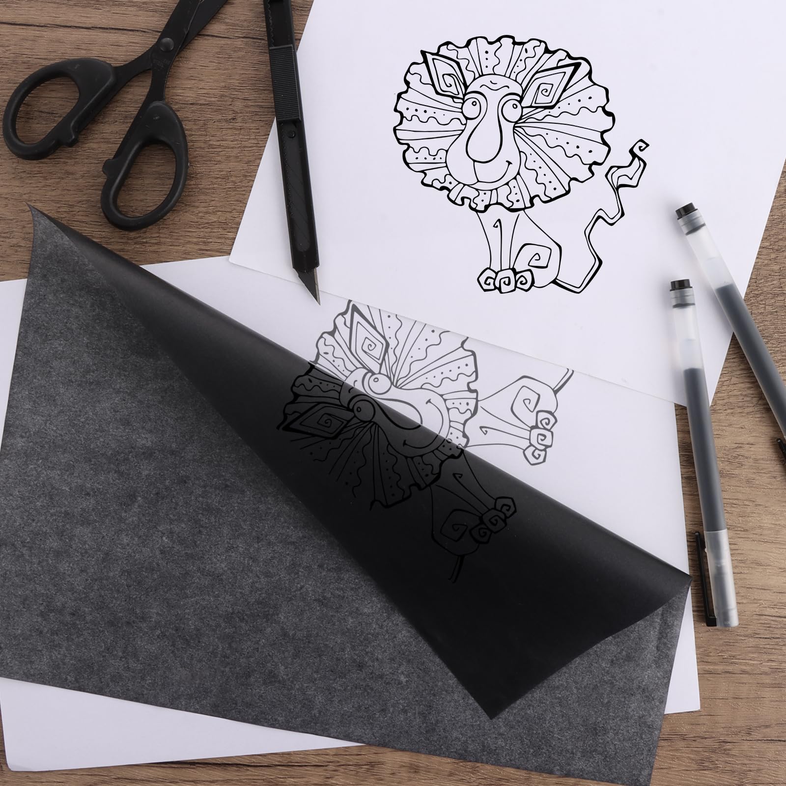 ASelected Carbon Copy Paper - 200 Sheets Black Transfer, A4 Size for Tracing & Crafting 7