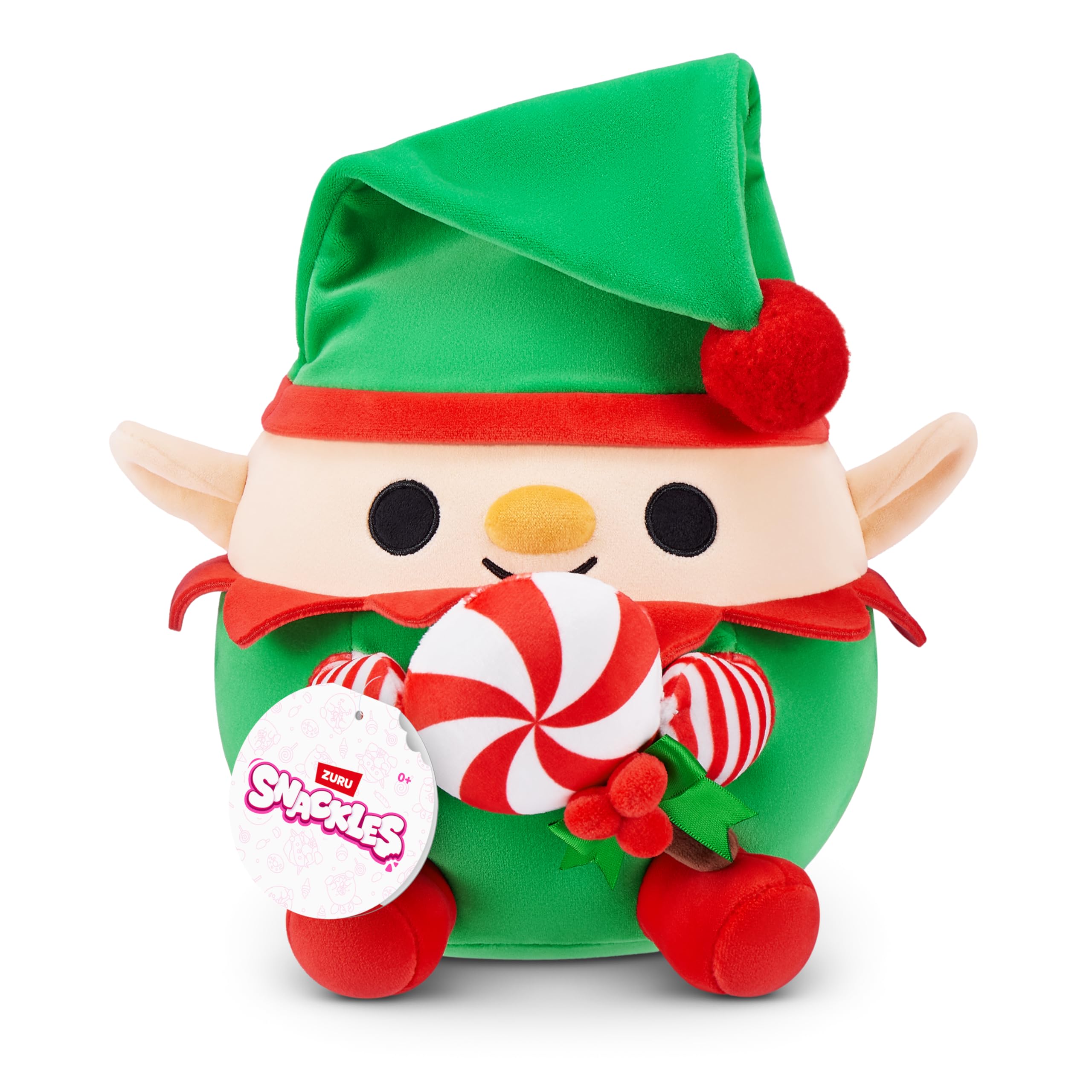 Snackles Christmas Series 2 8-inch Plush (JINGLE) by ZURU - Festive Holiday Collectible with Snack 8