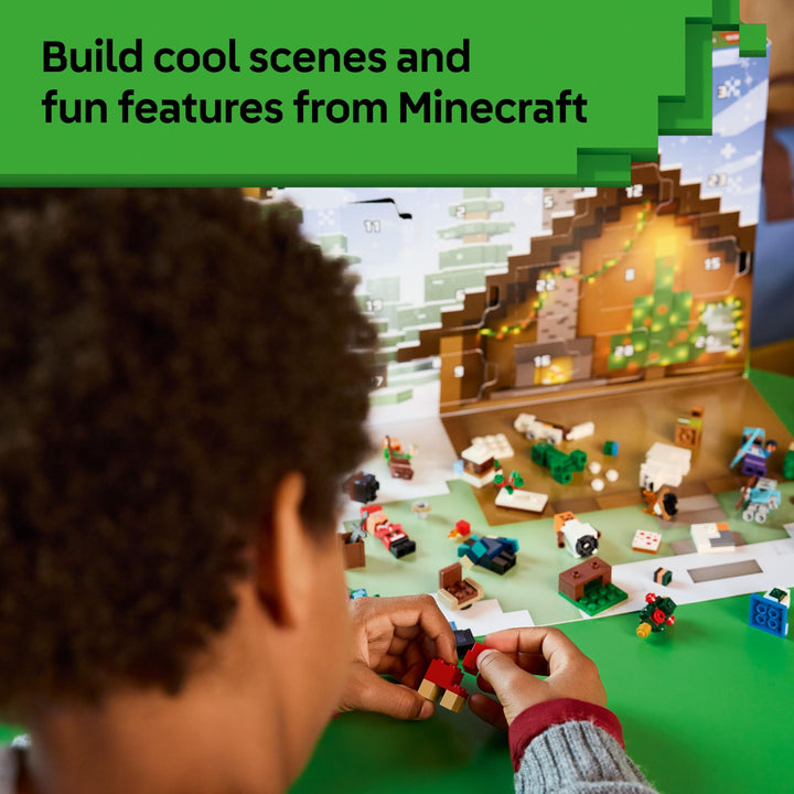 LEGO Minecraft Advent Calendar 2025 - 24-Day Buildable Holiday Toy with Minifigures and Winter Village Set