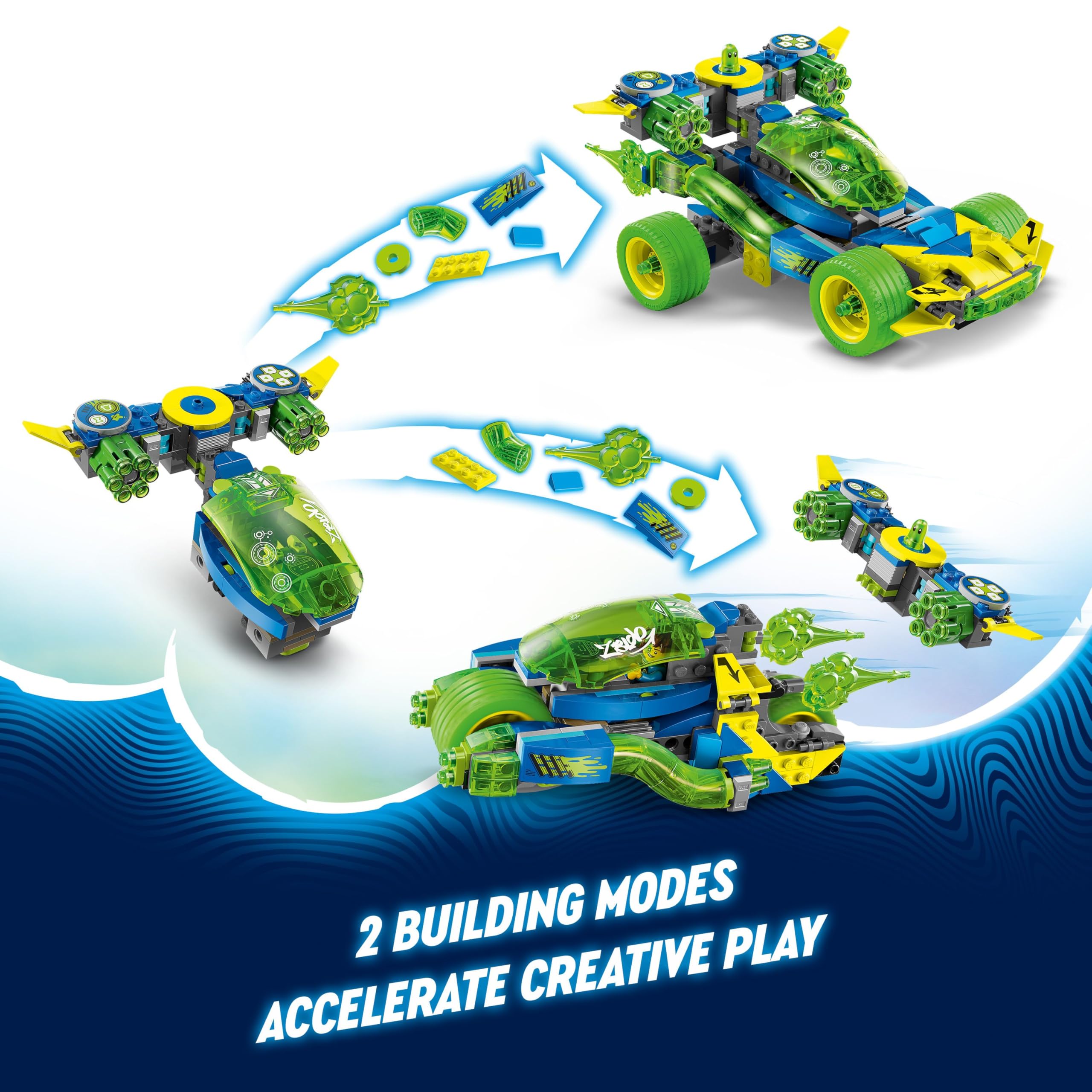 LEGO DREAMZzz 2in1 Mateo and the Z-Blob Action Race Car to Motorbike Building Set - 485 Pieces for Ages 8+ 10