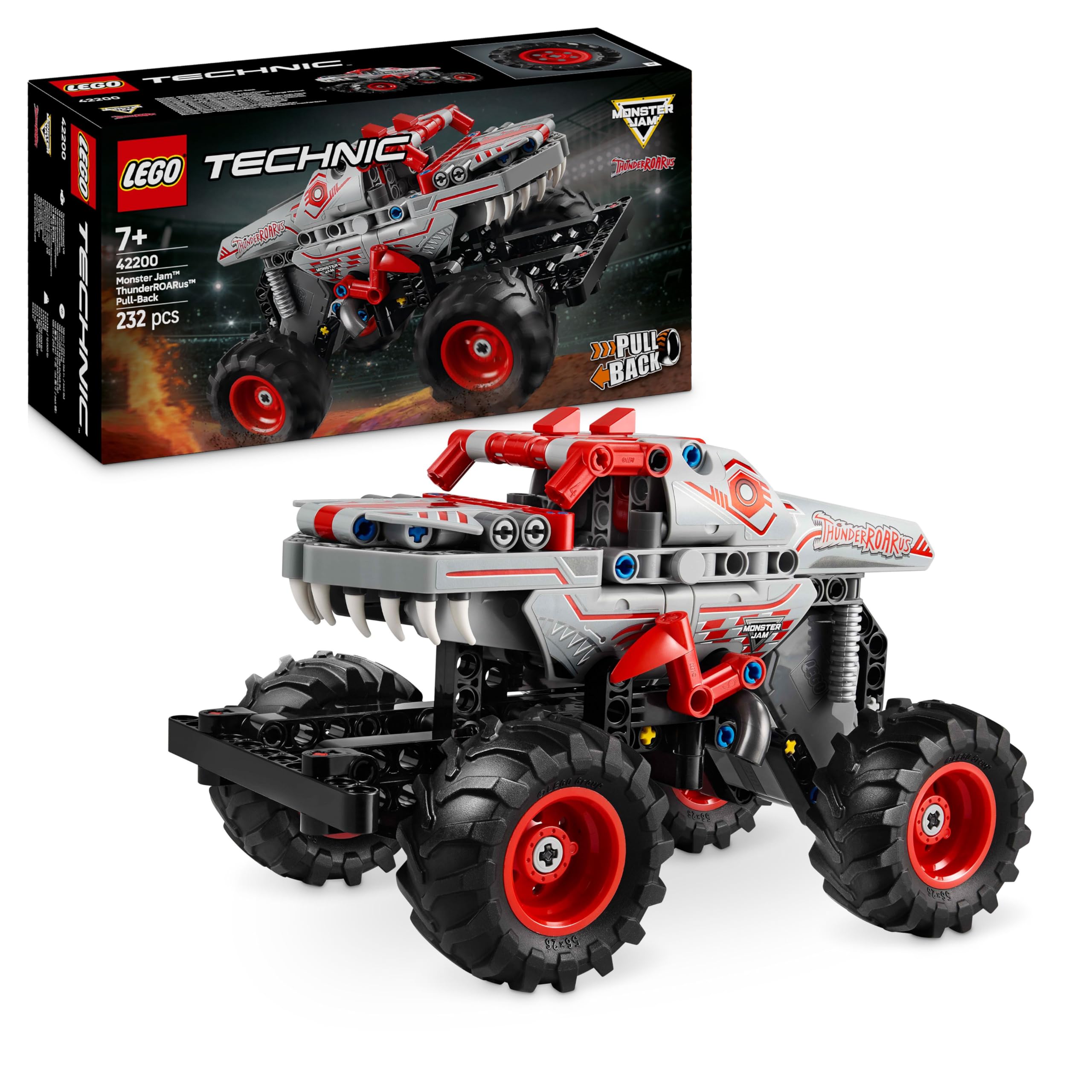 LEGO Technic Monster Jam ThunderROARus Pull-Back Truck Toy - Vehicle Building Set for Kids 7+ 1