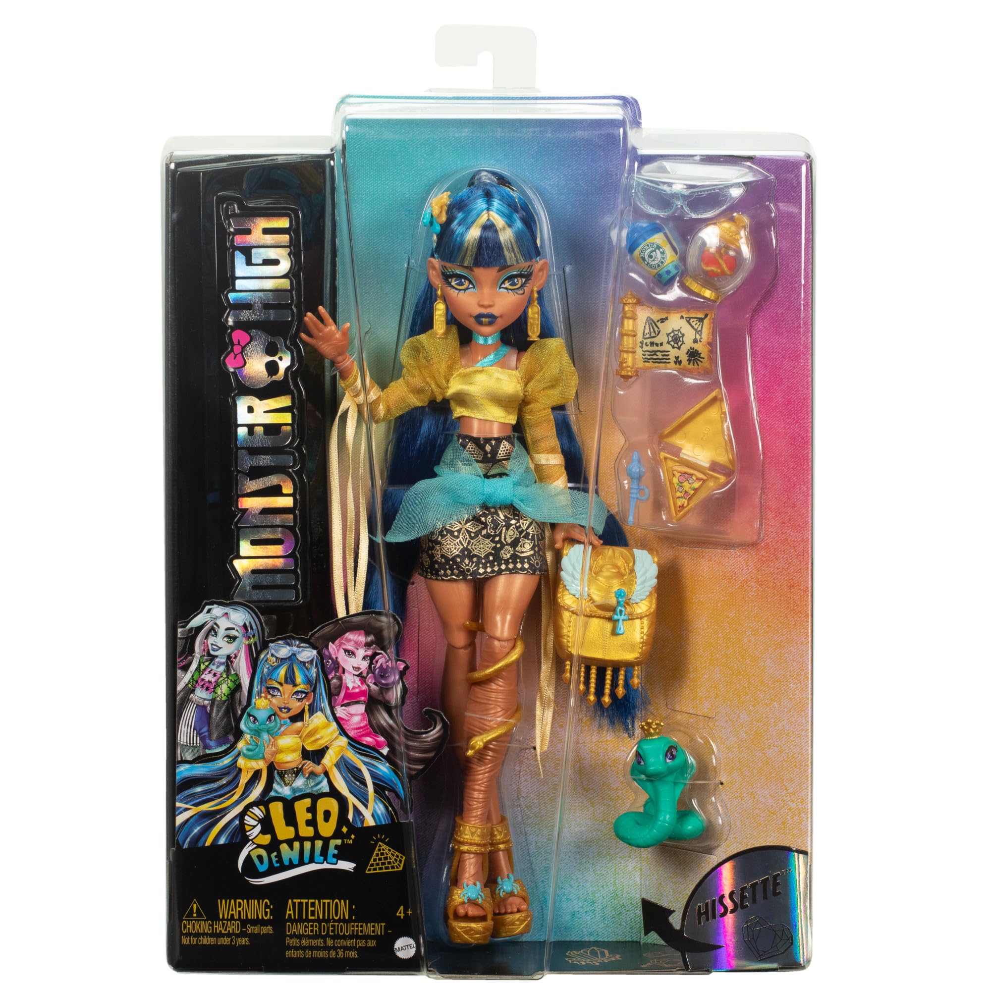 Monster High Cleo De Nile Doll - Mummy Style in Gold | 5.9 inches | Model HXH74 6