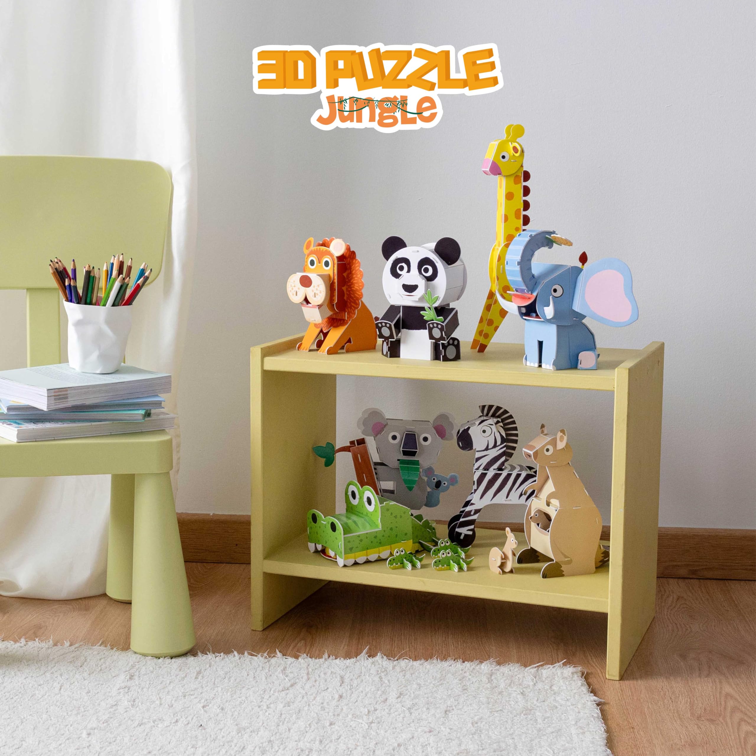 BONNYCO 3D Jungle Animal Puzzles - 8 Piece Set | Educational Toy | Ages 6+ 7