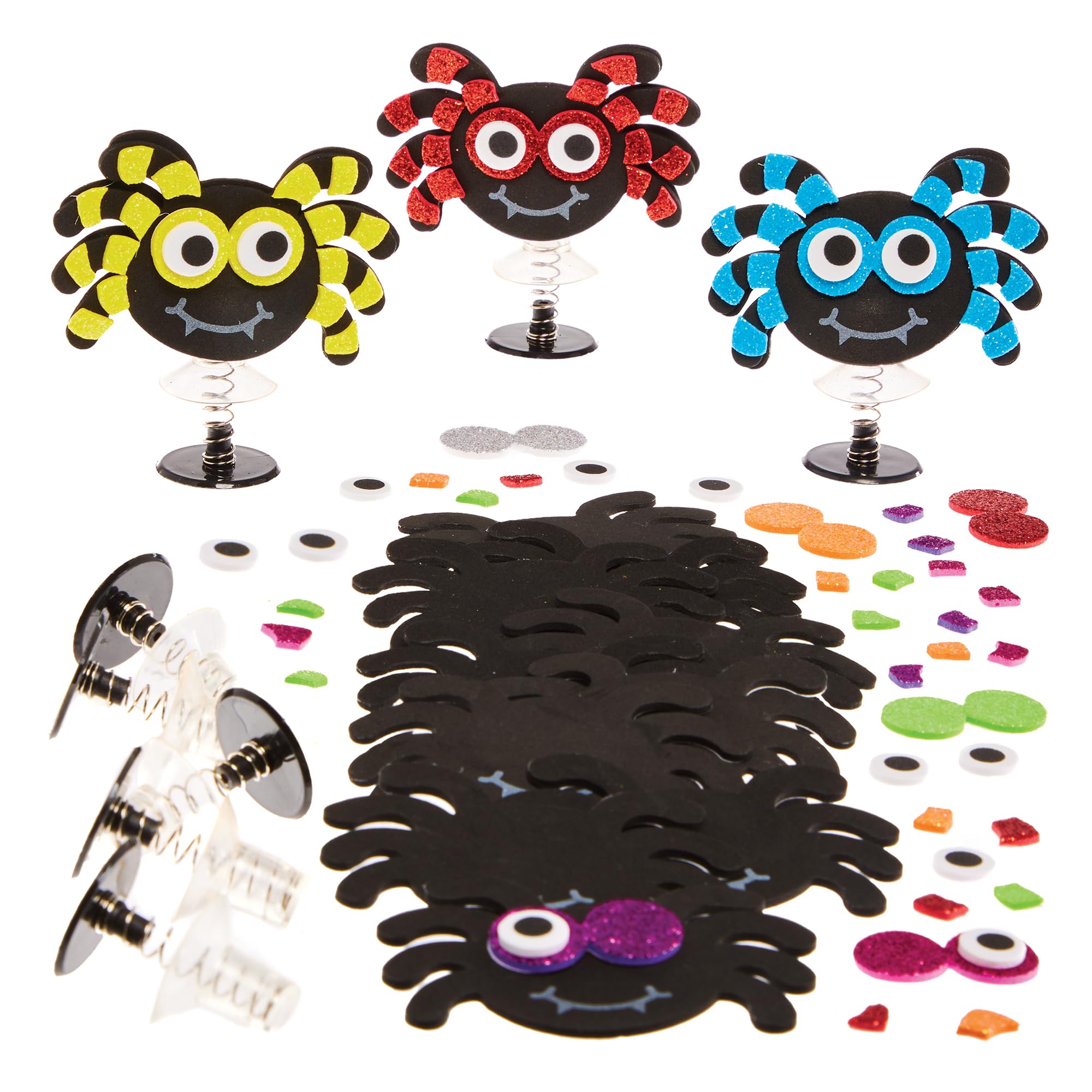 Baker Ross FX197 Spider Jump Up Craft Kit - Pack of 8 Foam Pop-Up Toys