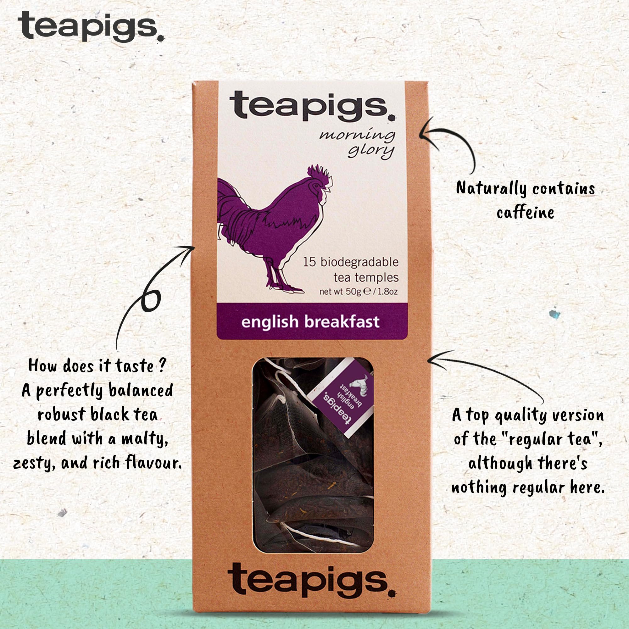 teapigs English Breakfast Black Tea Bags - 15 Count, 50g Whole Leaf Brew 3