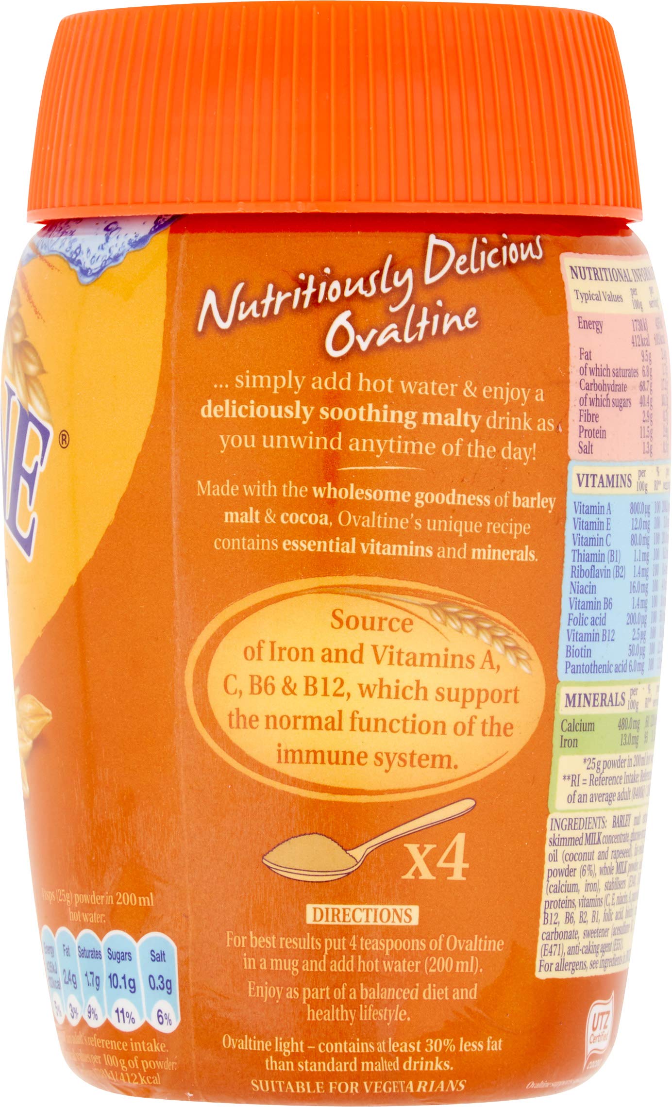 Ovaltine Original Light Malted Drink Powder - Low Fat, Source of Iron & Vitamins