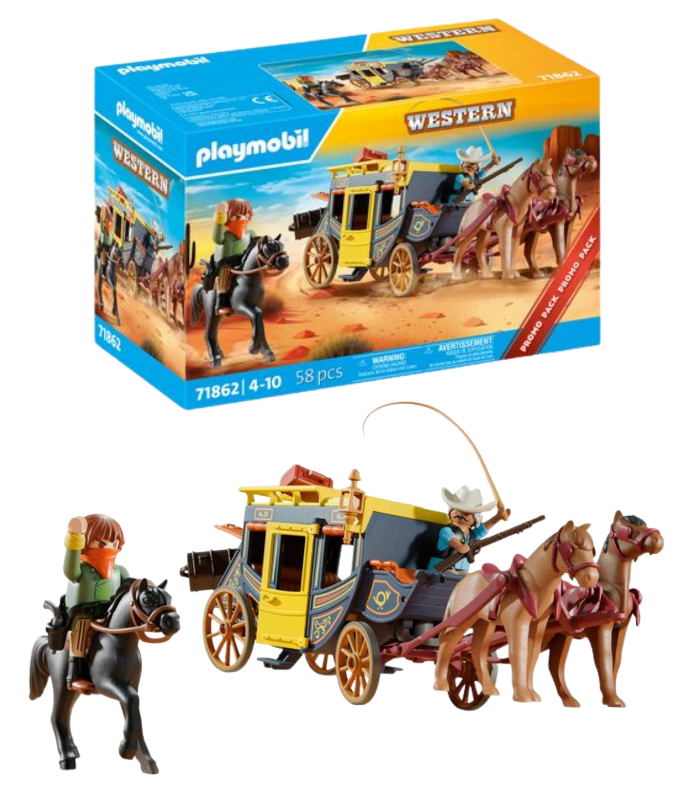 Playmobil Stagecoach Robbery Promo Pack Action Figure Set | Ages 4+ | Model 71862