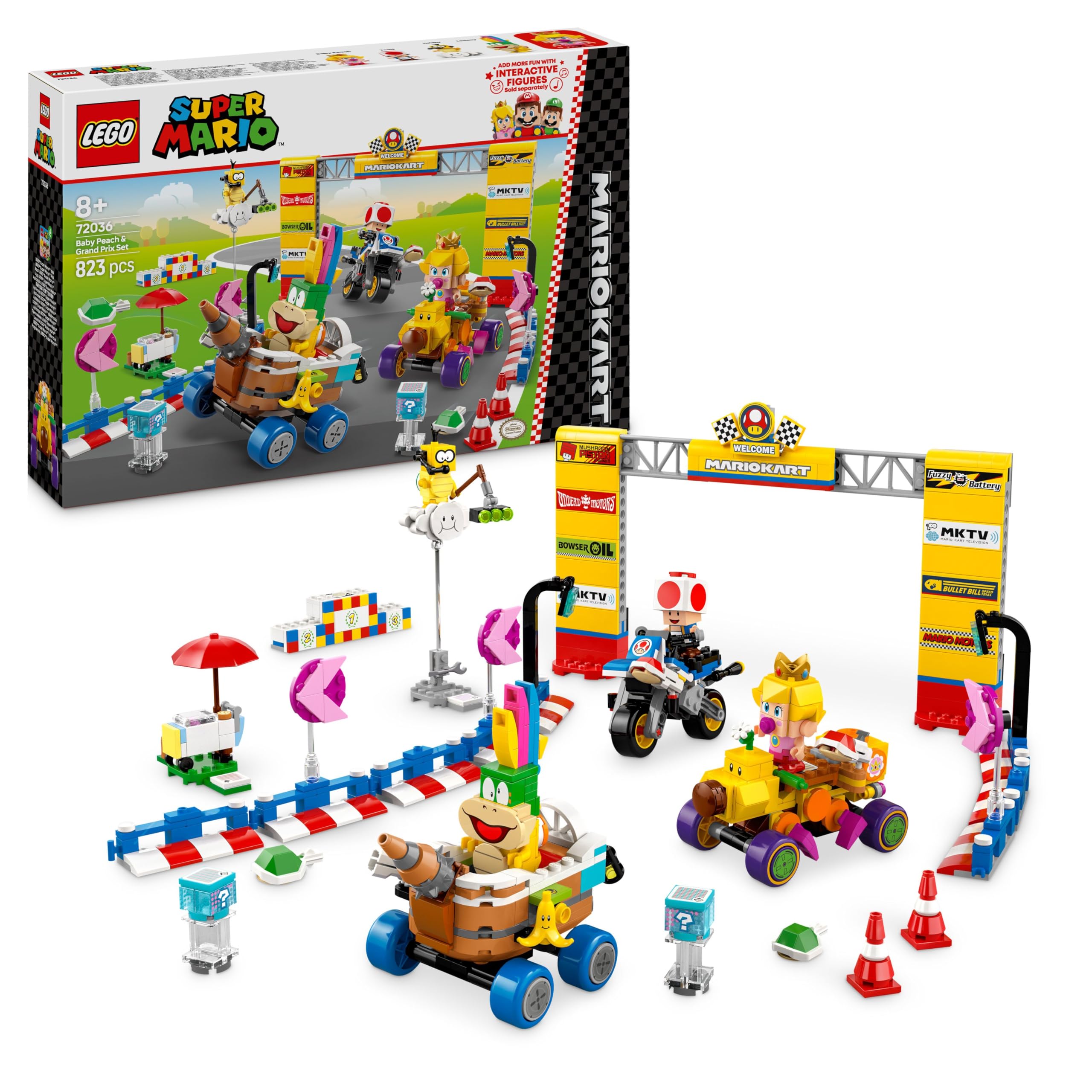 LEGO Super Mario: Mario Kart – Baby Peach & Grand Prix Building Toy Set - 823 Pieces 1