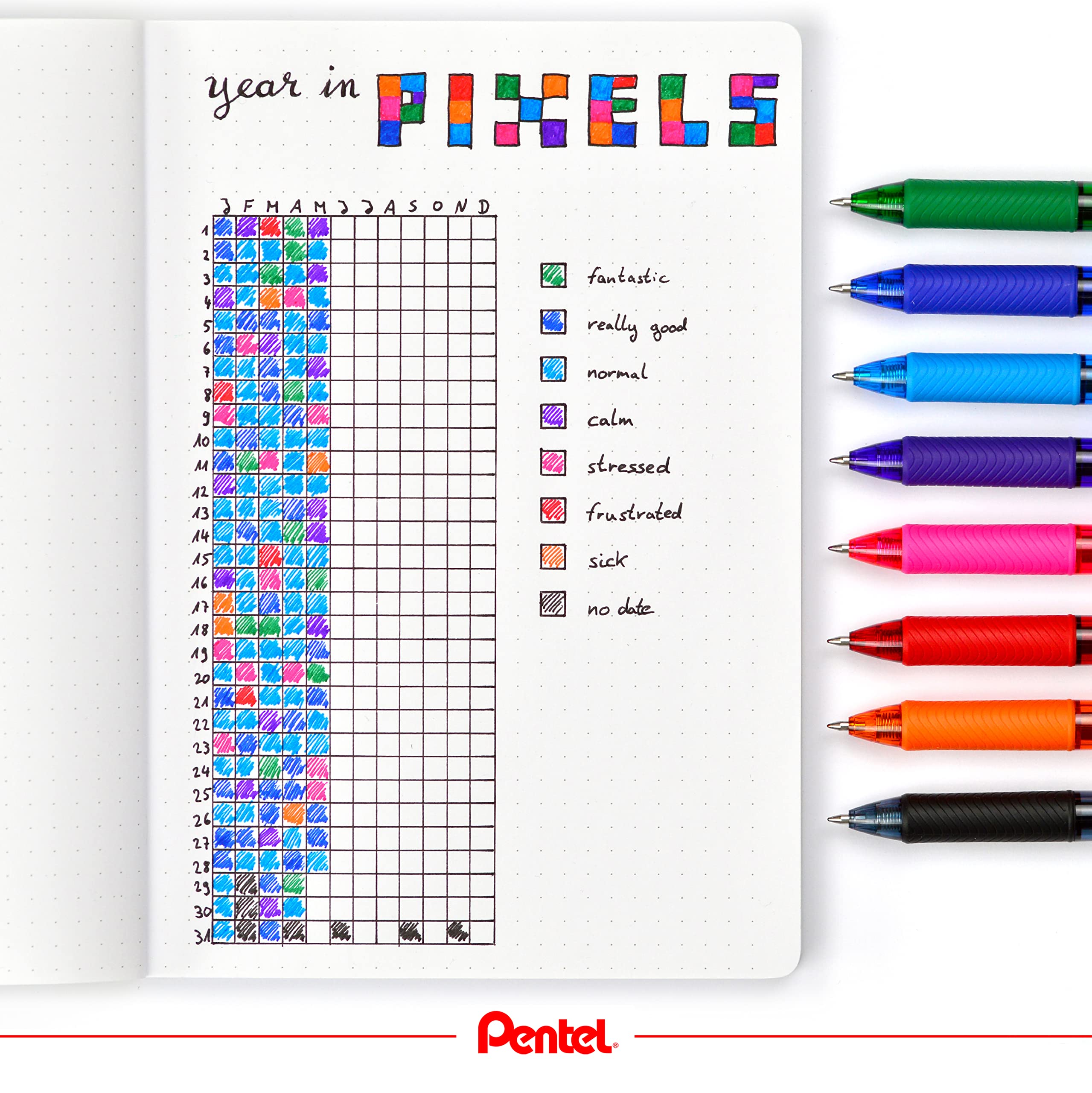 Pentel EnerGel X Rollerball Pen - 0.7mm Tip, Black Ink, Retractable | Quick Drying