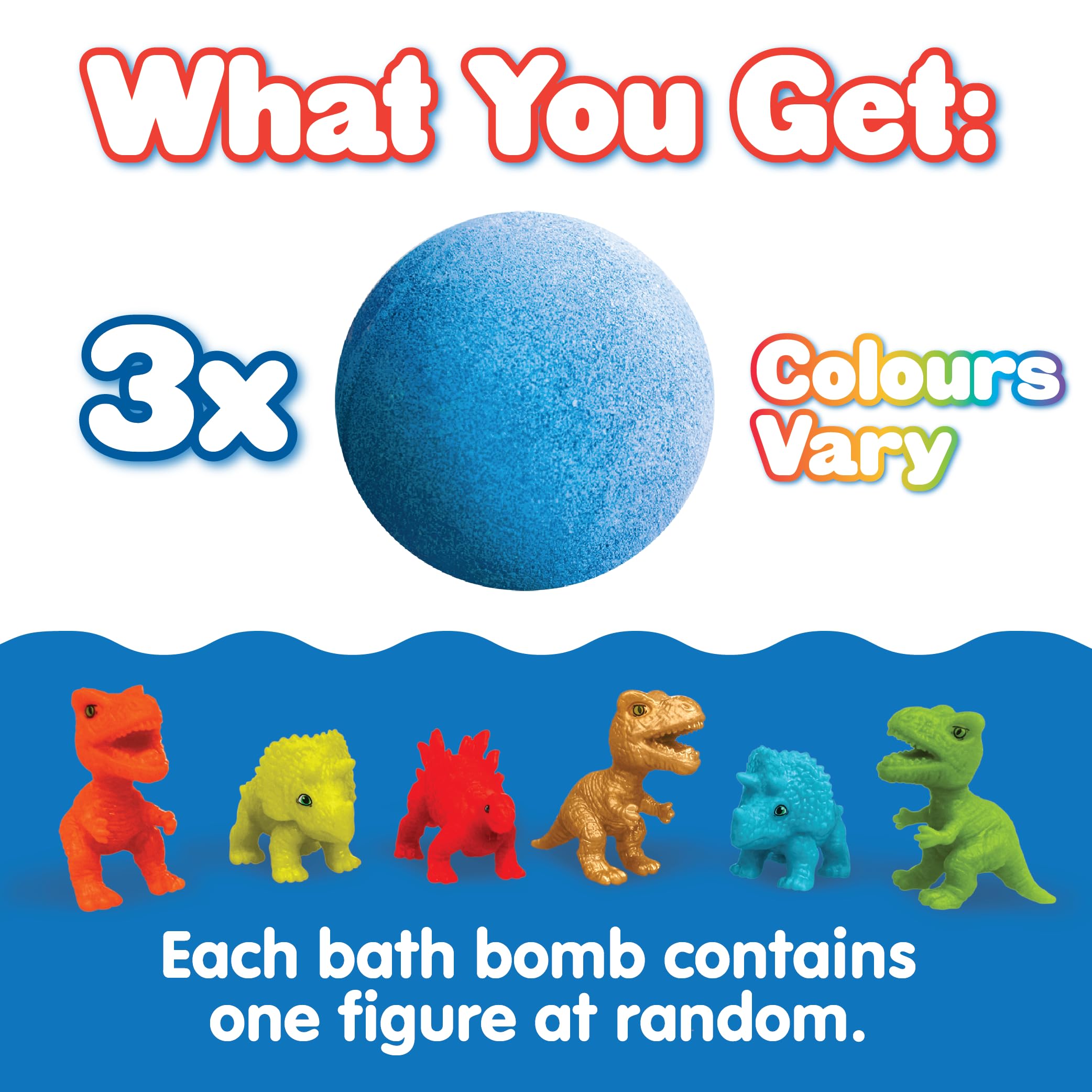 ZIMPLI 3 Pack Dino Surprise Bath Bombs with Hidden Dinosaur Toy | Fruity Scent | Ages 3+ 3