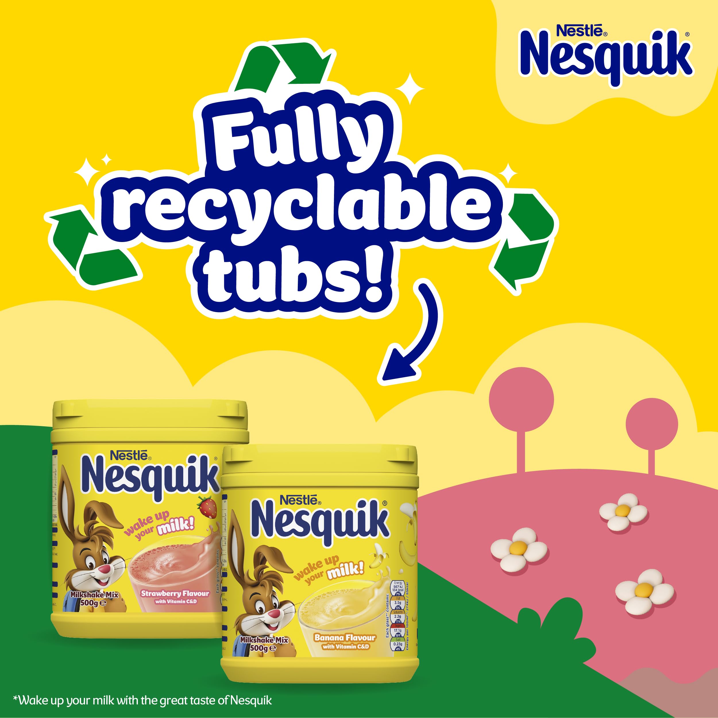 Nesquik Banana Milkshake Mix 500g - Gluten Free Powder with No Artificial Colours or Flavourings 9