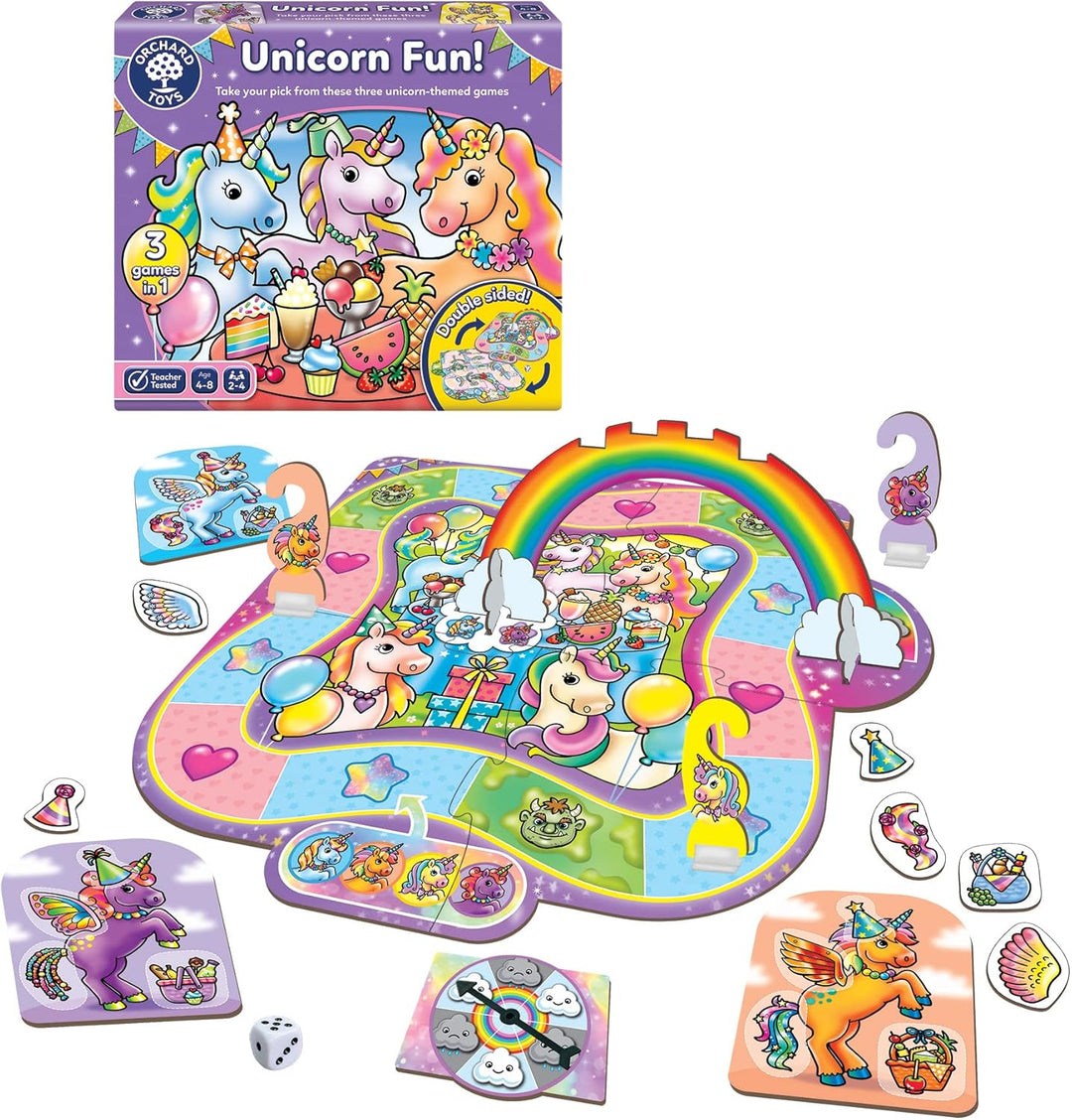 Orchard Toys Unicorn Fun! 3-in-1 Board Game