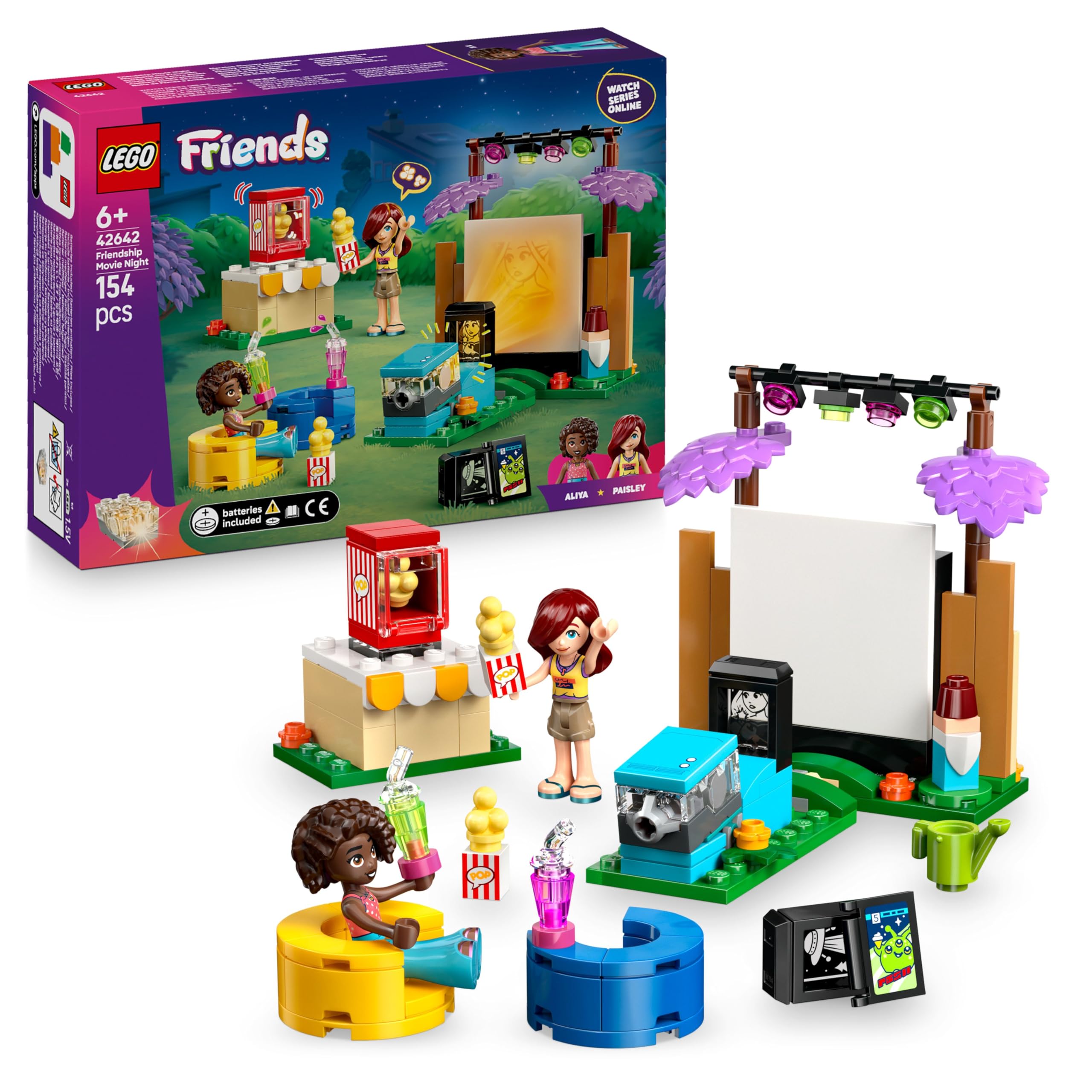 LEGO Friends Friendship Movie Night Playset - Light-Up Projector & 2 Mini Dolls for 6+ Year Olds 1