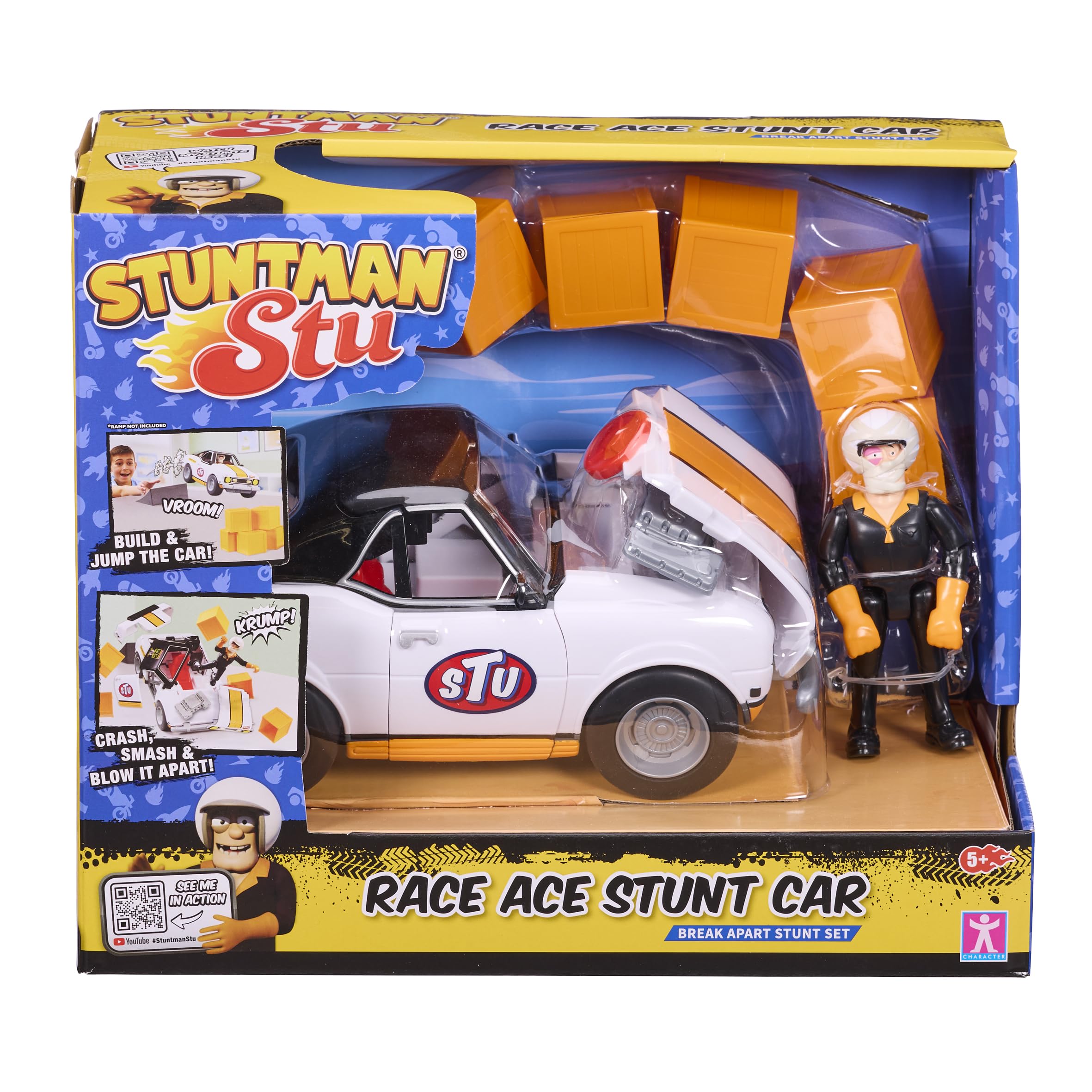 Stuntman Stu Race Ace Stunt Car - Break Apart Crash & Rebuild Playset for Kids 5-10 1