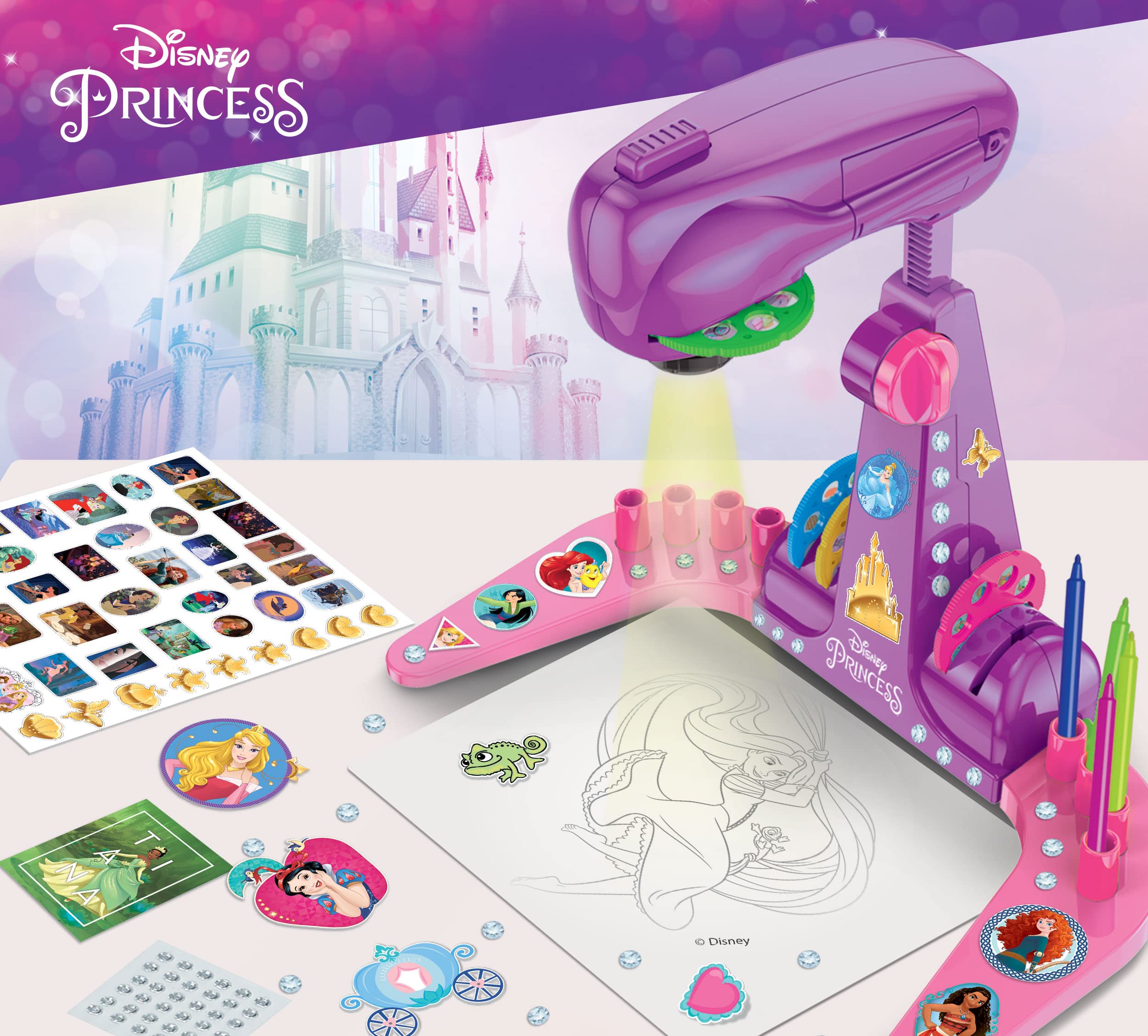 Liscianigiochi Disney Princess Projector Drawing Set - Learn to Draw with LED Projector (31490) 4