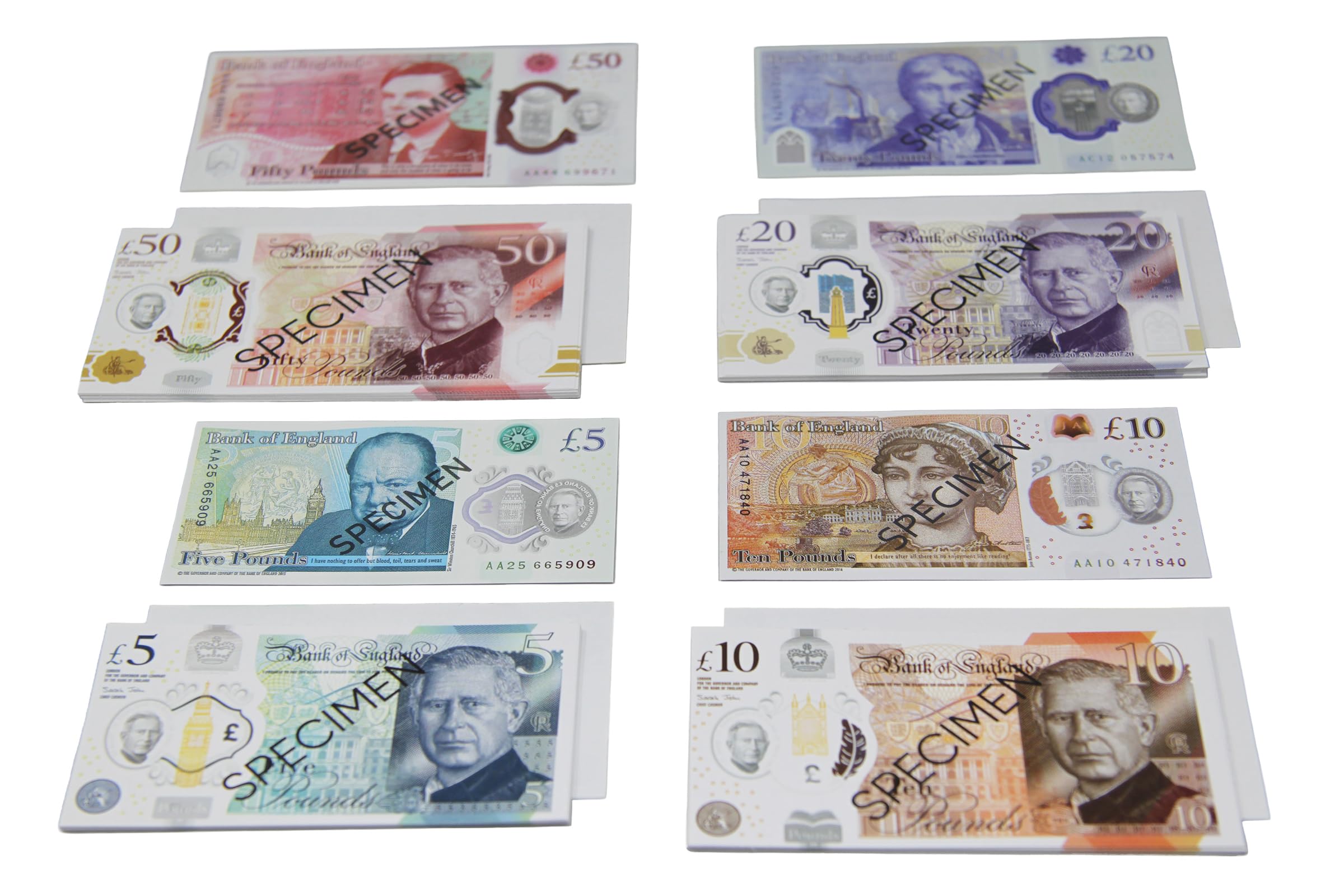 Wissner Active Learning UK Pound Banknotes - 80pcs Educational Play Money Set 1