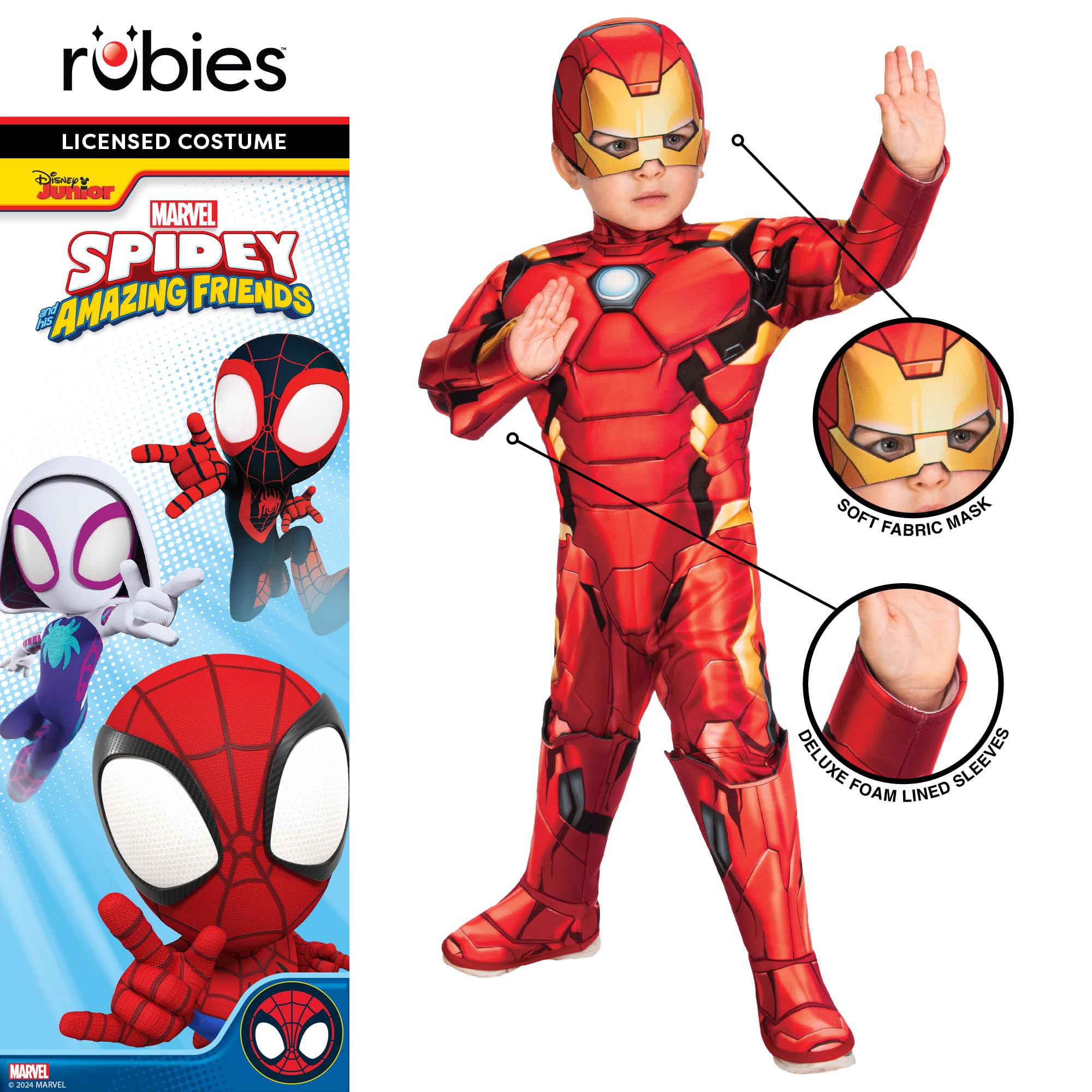 Rubies Official Marvel Avengers Iron Man Deluxe Toddler Costume - Ages 2-4 Years