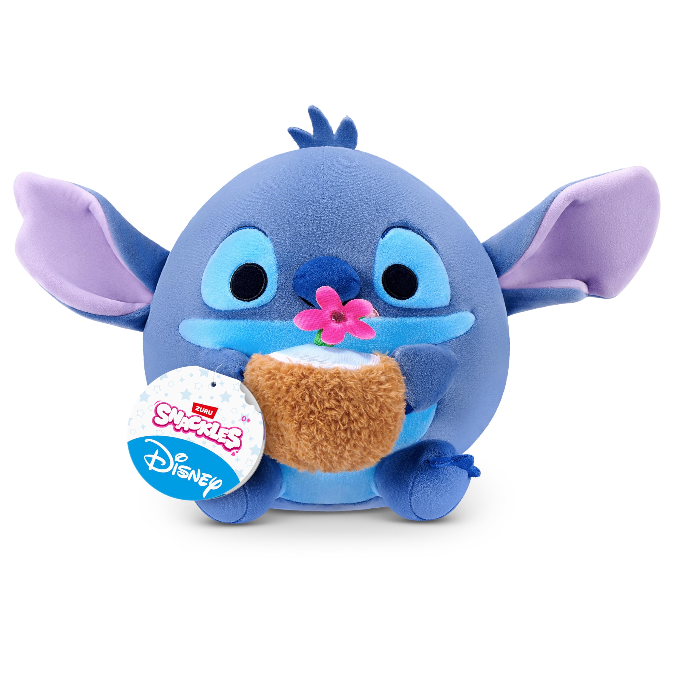 Snackles Disney 8-Inch Plush Toy - Stitch & Coconut Water | Ultra-Soft Polyester